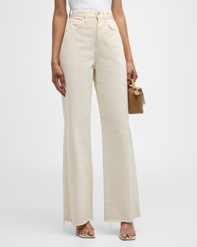 VERONICA BEARD Taylor Wide-Leg Frayed Jeans outlook