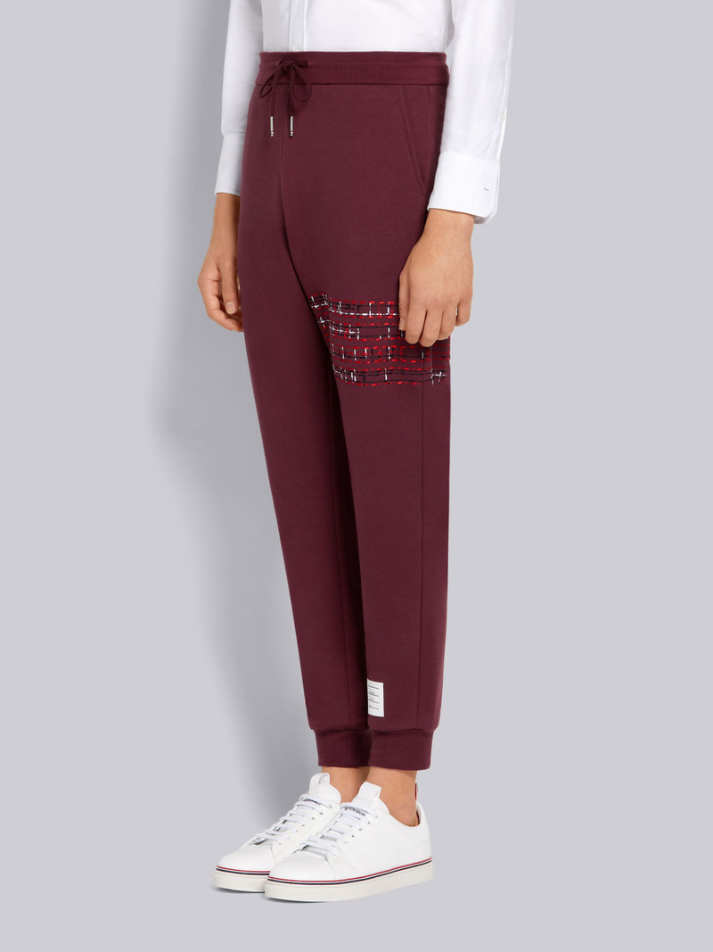 Thom Browne Dark Red Loopback Terry Mending Stitch Sweatpants outlook
