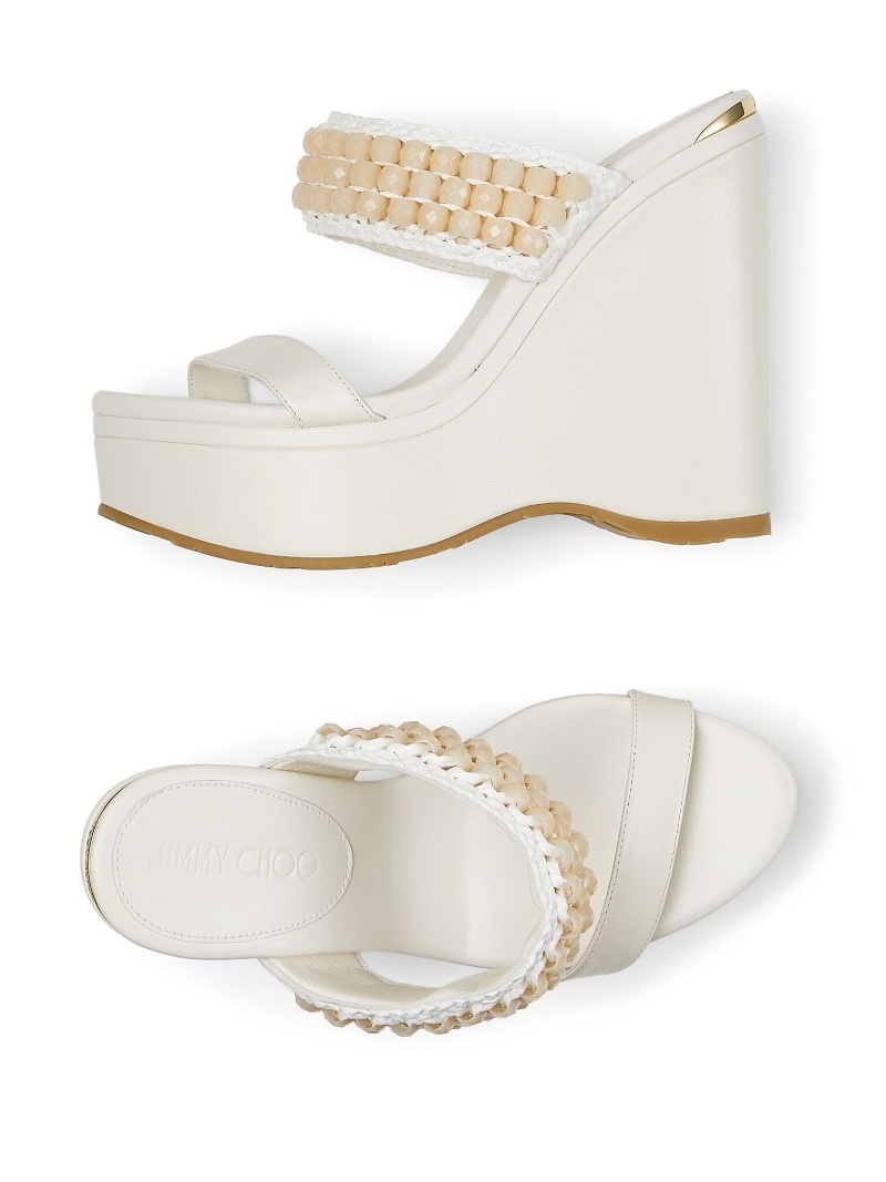 Amoure beaded wedge sandals - 4