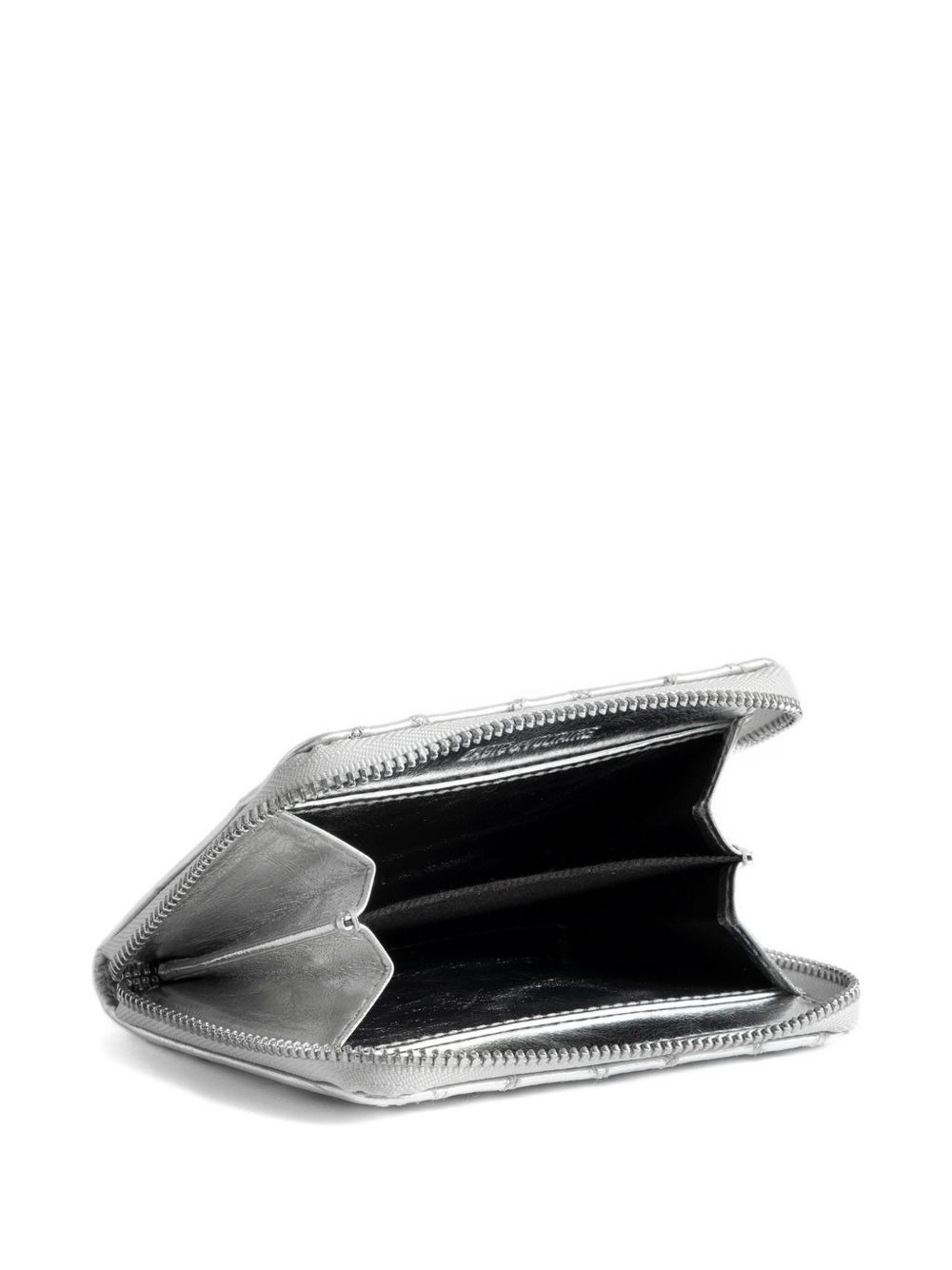 quilted leather zip wallet - 4