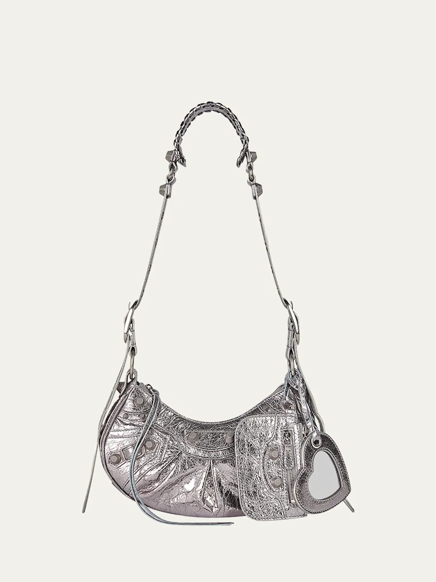 Cagole XS Metallic Stud Hobo Shoulder Bag - 1