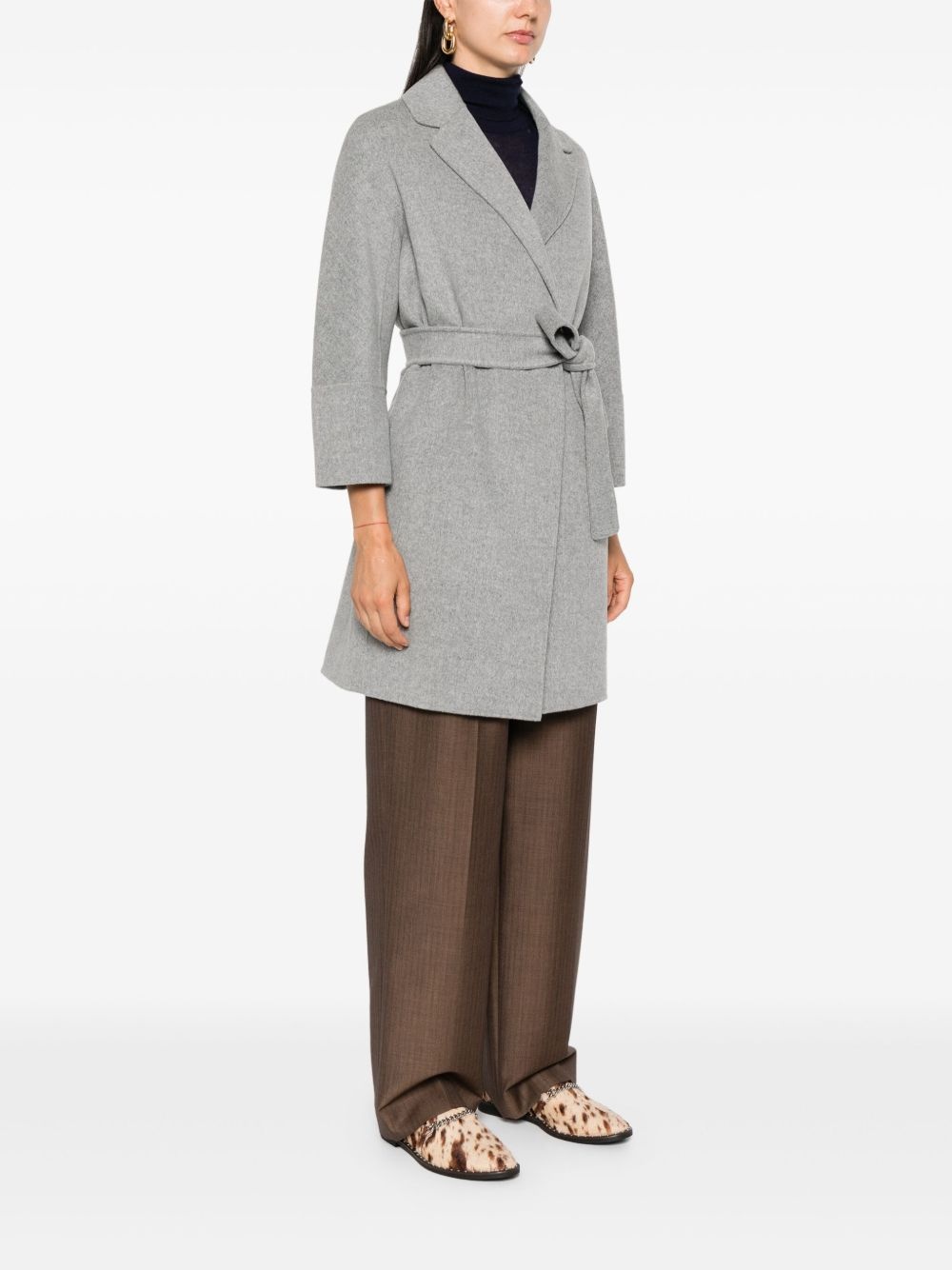 belted wool coat - 3