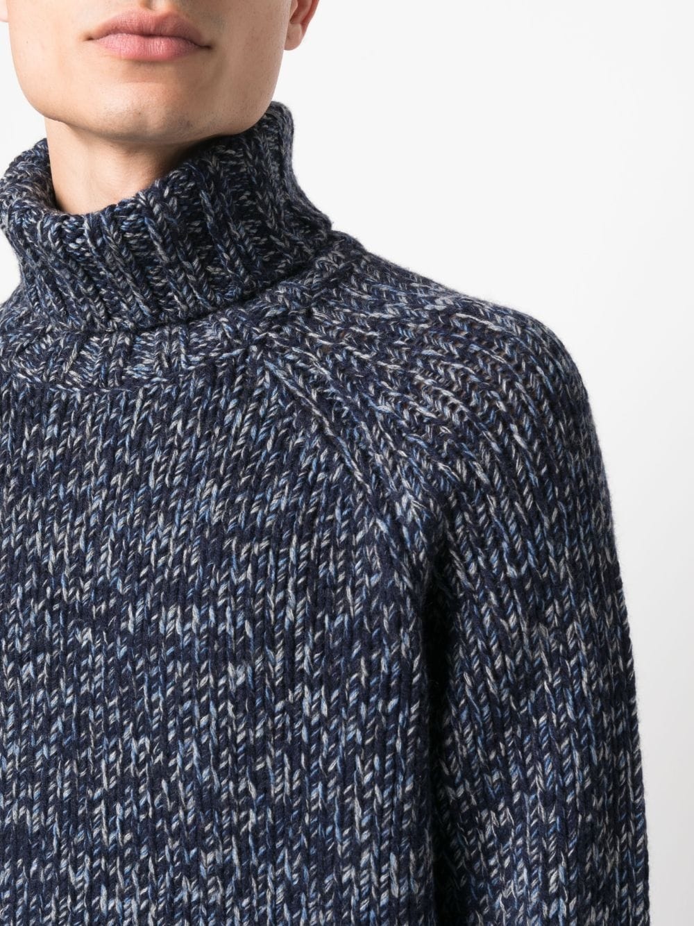 mélange high-neck thick-knit jumper - 5