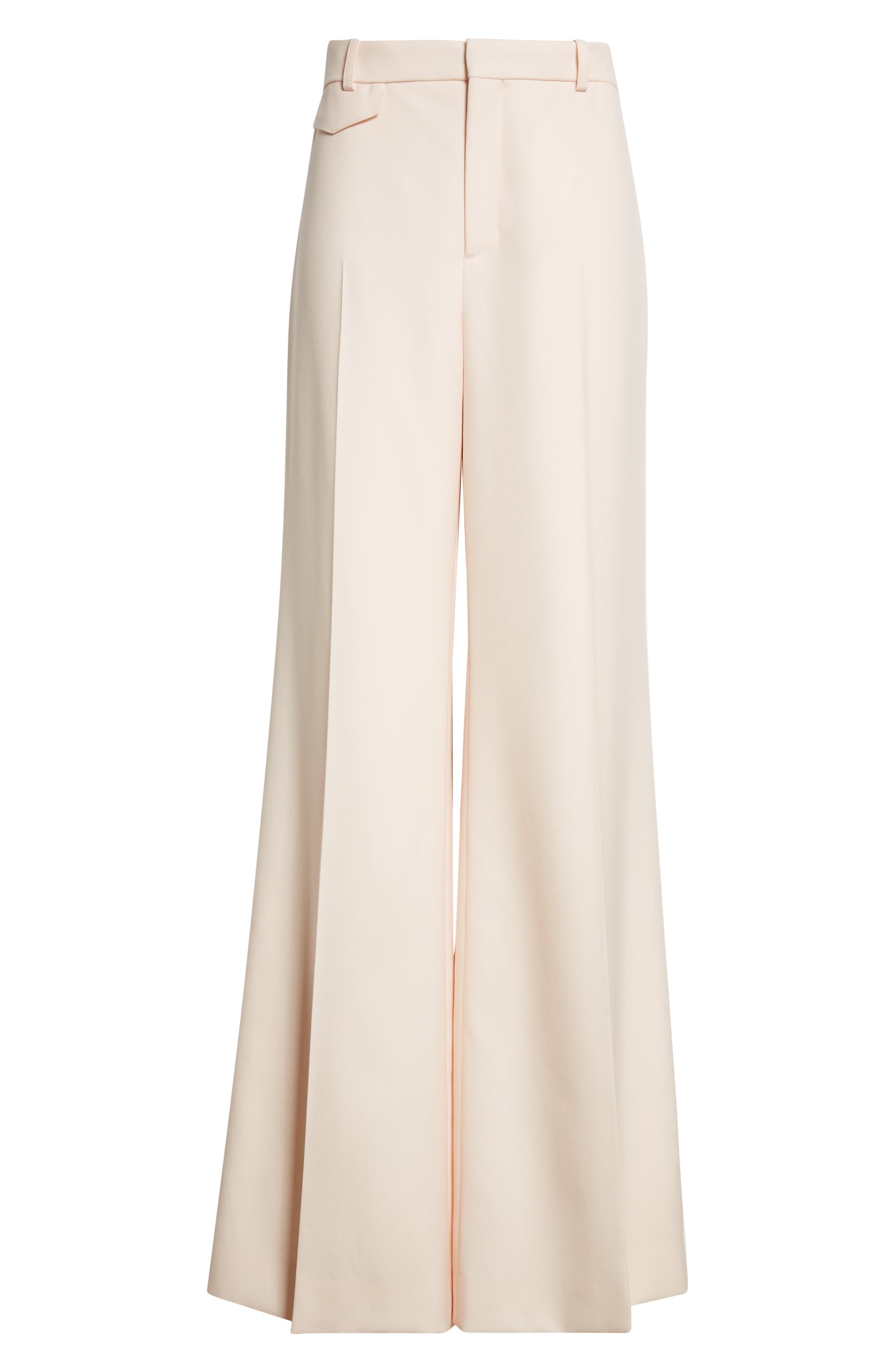 Chloé Virgin Wool Wide Leg Trousers in Biscuit Pink at Nordstrom - 6