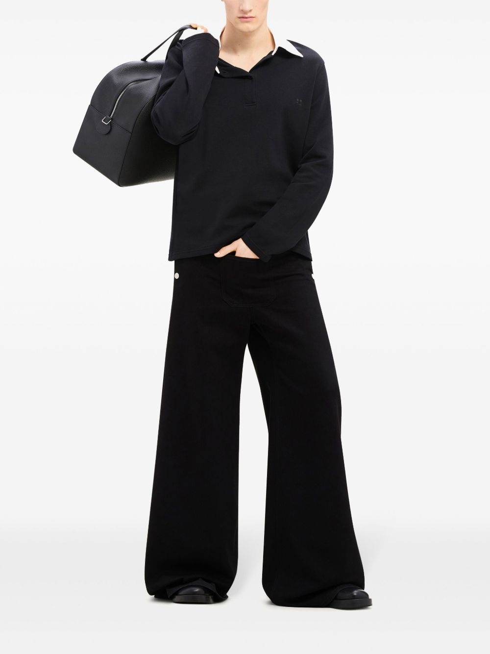 contrasting cotton blend polo shirt - 2