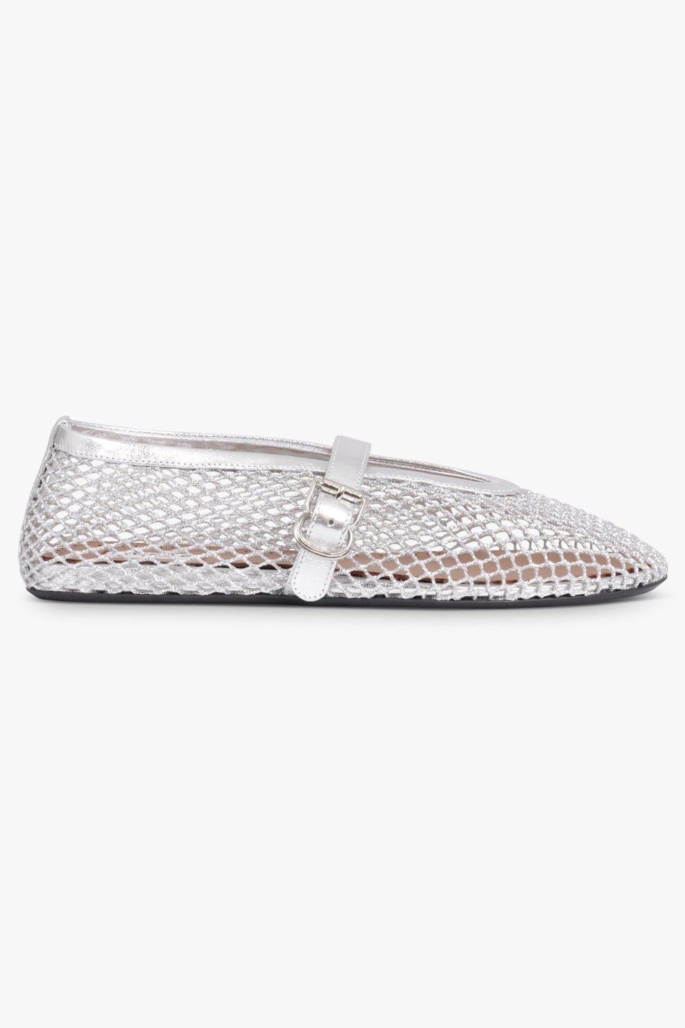 FISHNET MESH BALLET FLAT | SILVER - 2