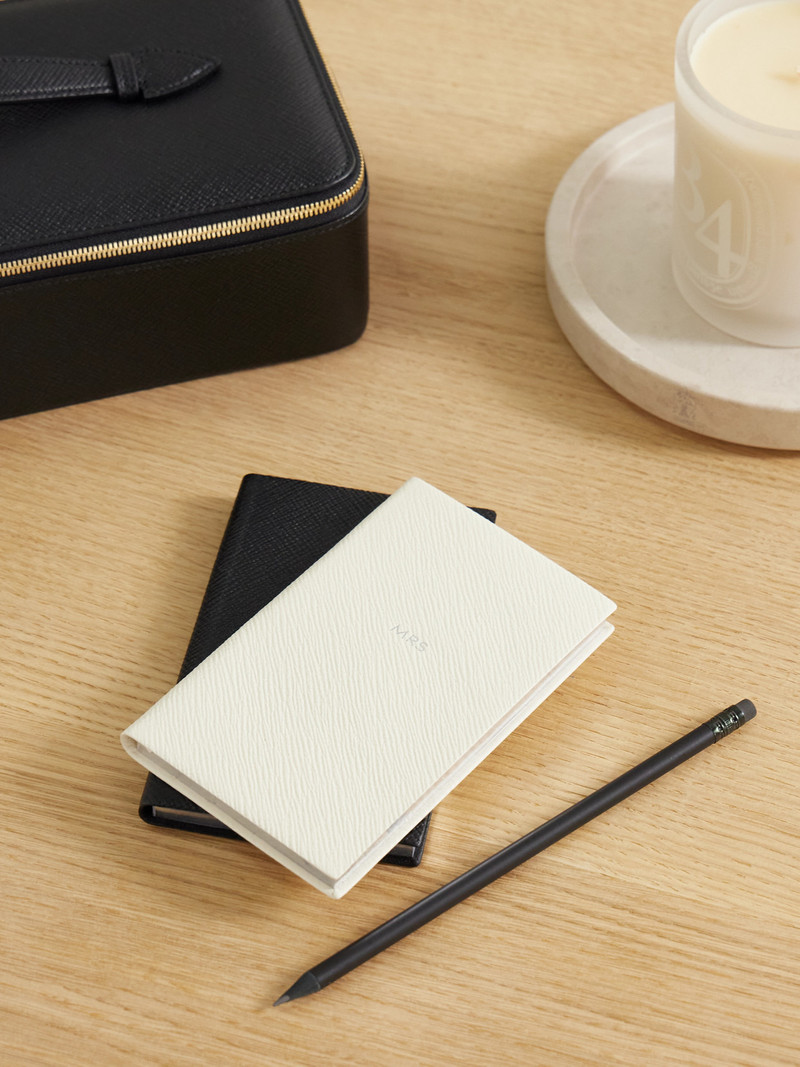 Smythson Set Of Two Panama Mr & Mrs Textured-leather Notebooks outlook