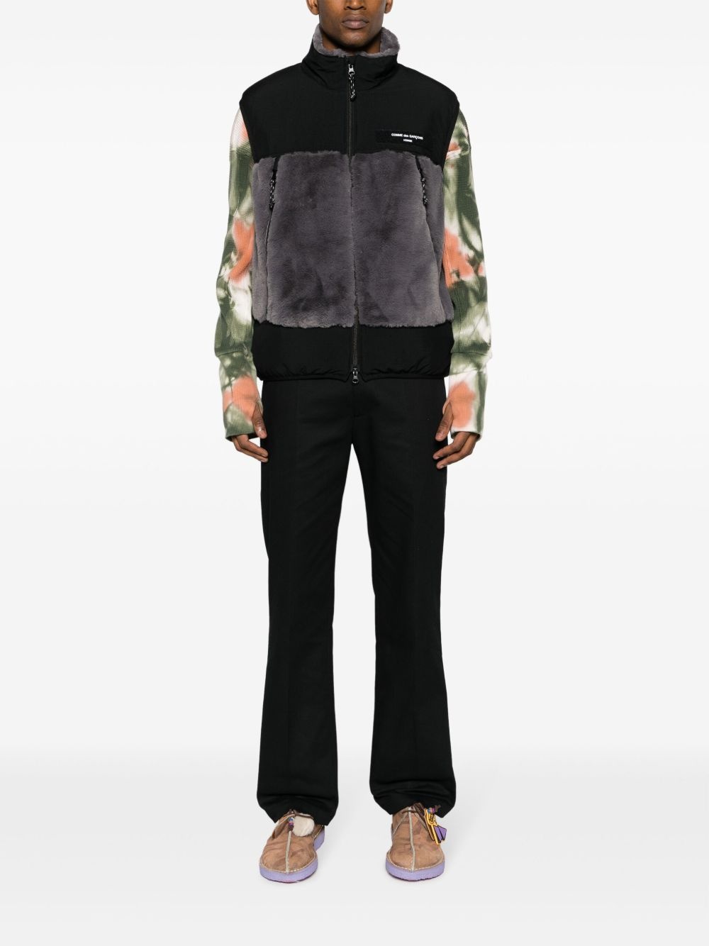Sherpa logo-patch vest - 2
