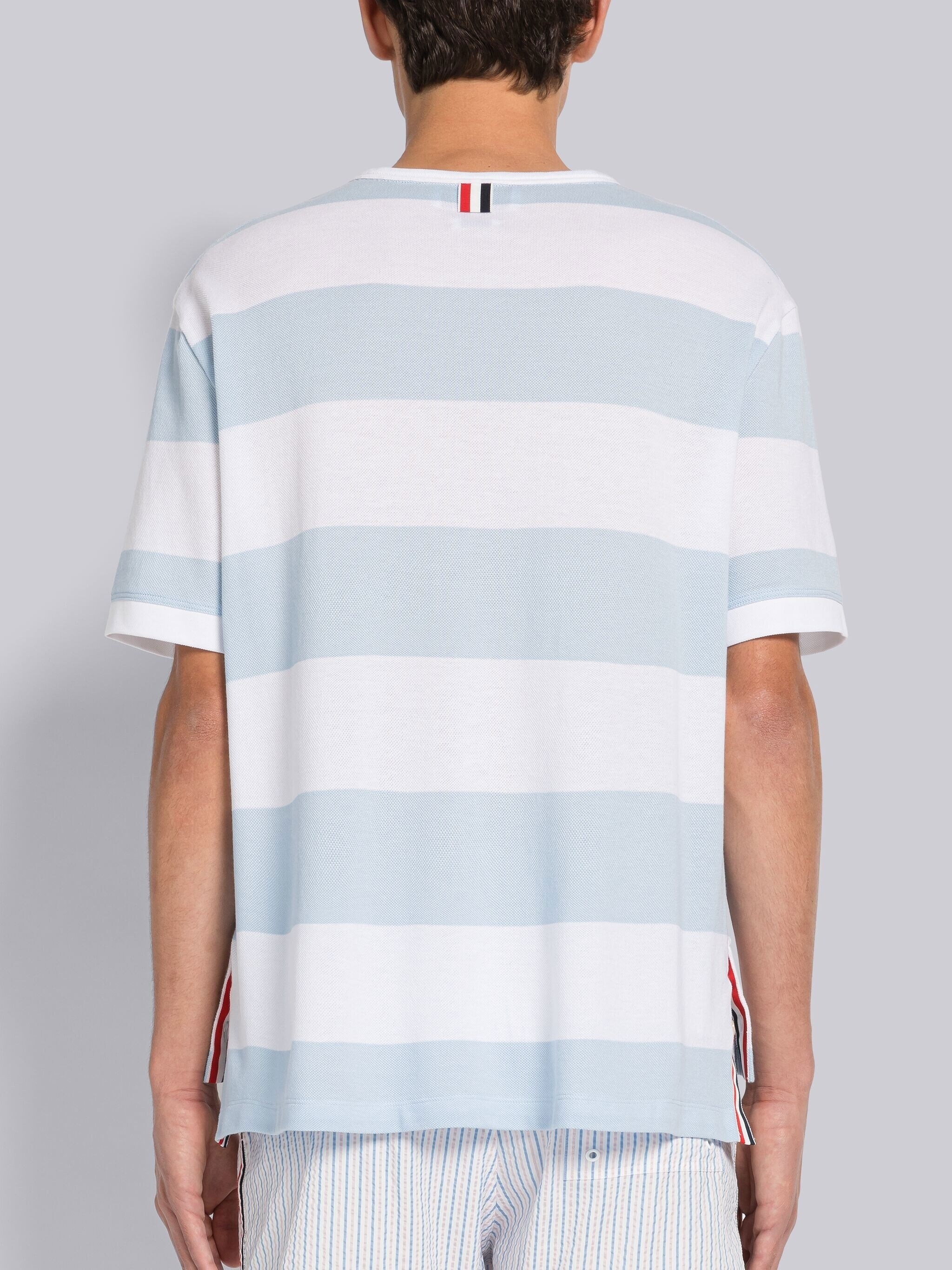 RUGBY STRIPE PIQUE OVERSIZED SHORT SLEEVE POCKET TEE - 3