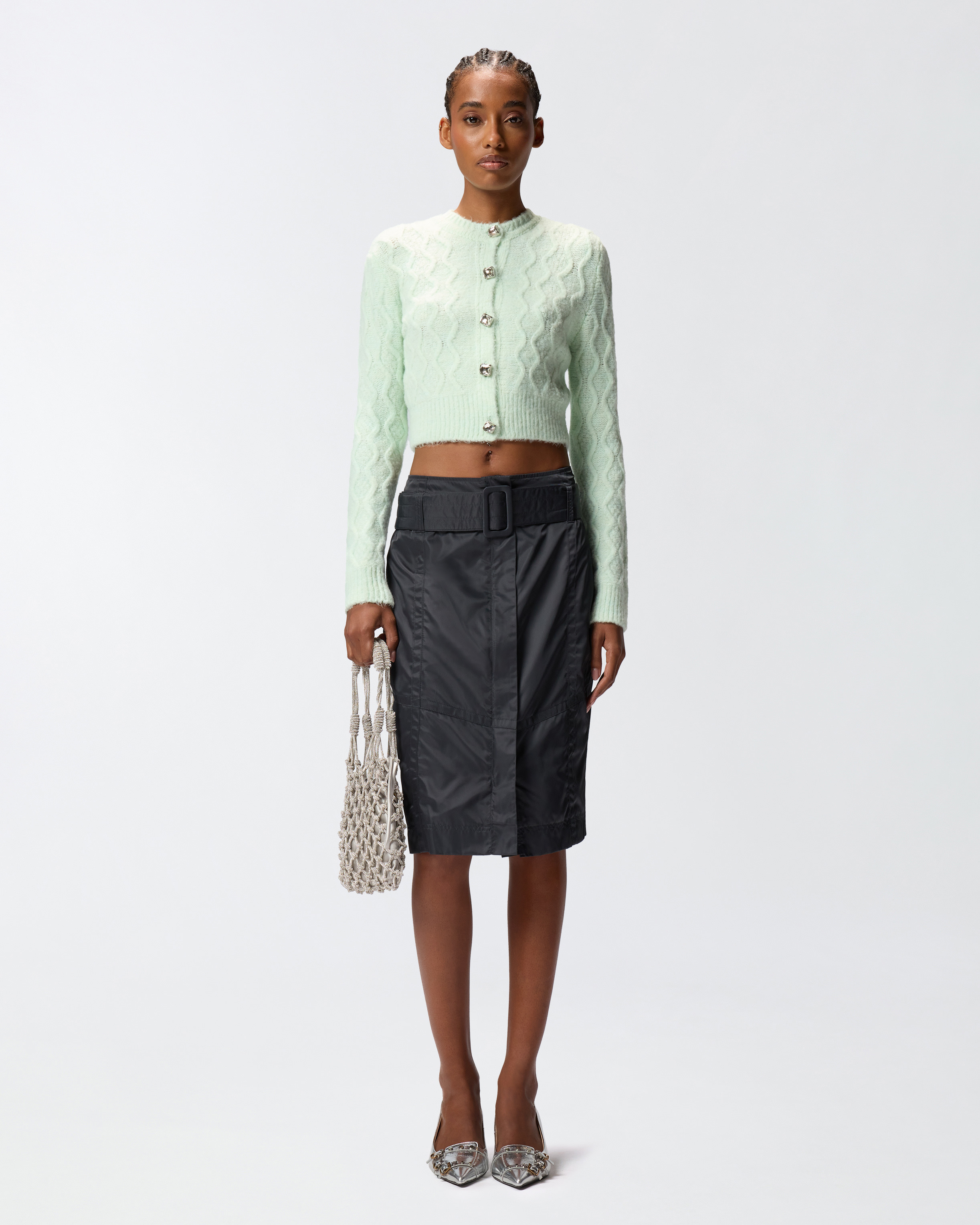 BELTED PENCIL SKIRT - 2