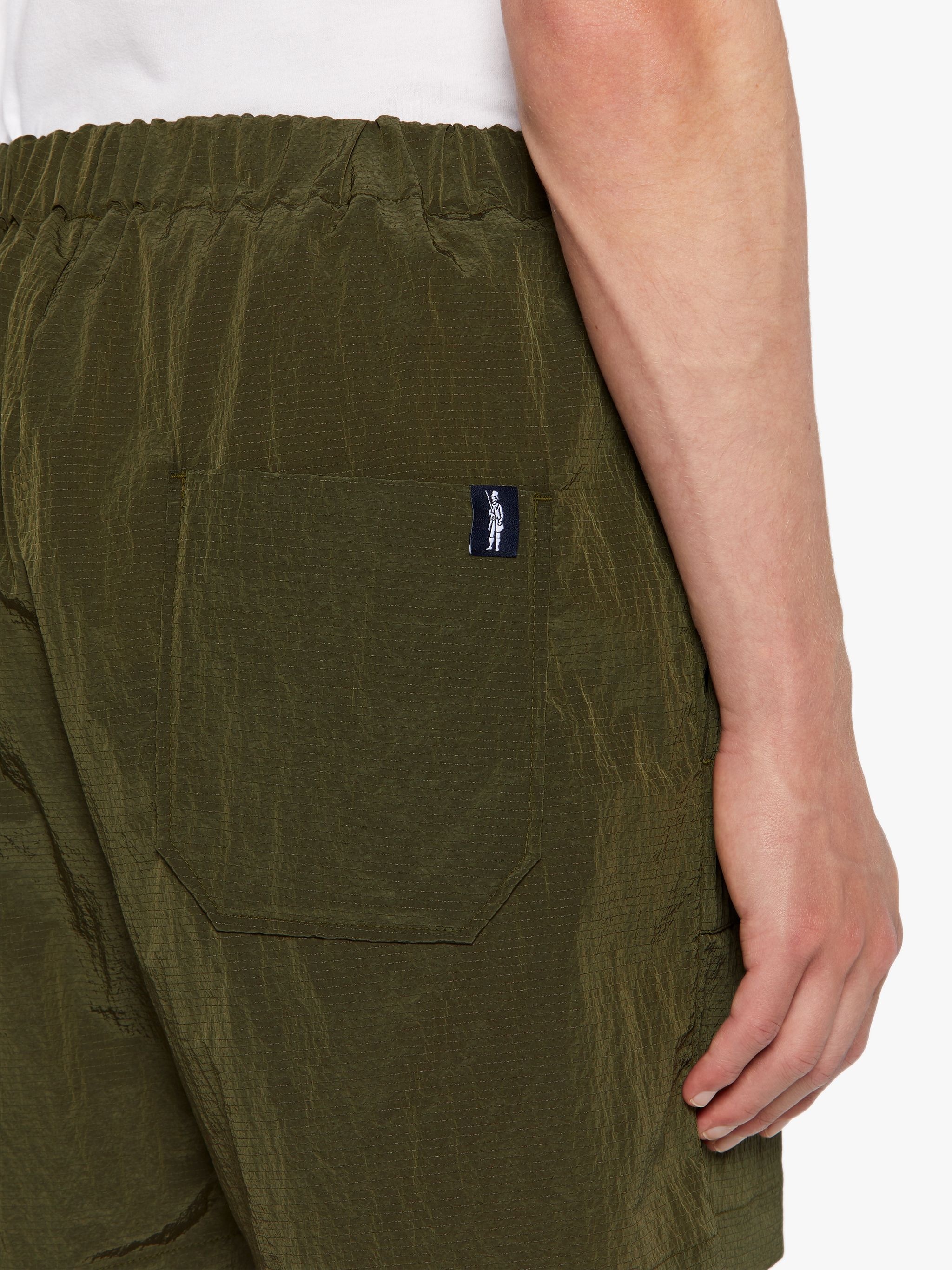 CAPTAIN MILITARY GREEN NYLON SHORTS | GTM-223 - 6