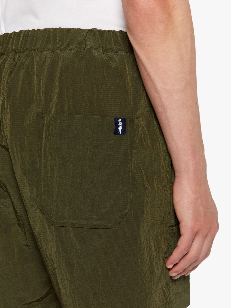 CAPTAIN MILITARY GREEN NYLON SHORTS | GTM-223 6