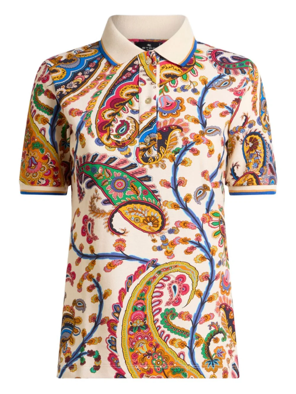 floral paisley polo top - 1