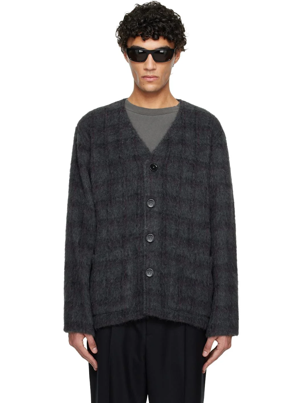 Gray Wool Cardigan - 1