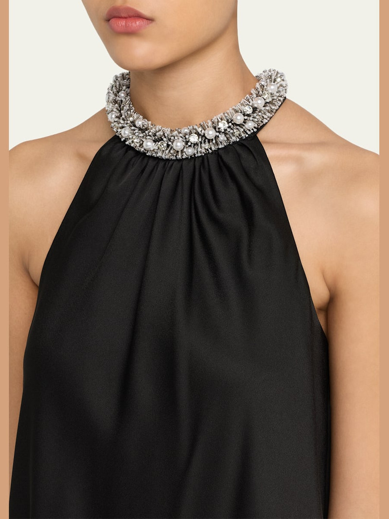 Hadleigh Embellished Satin Mini Dress 5