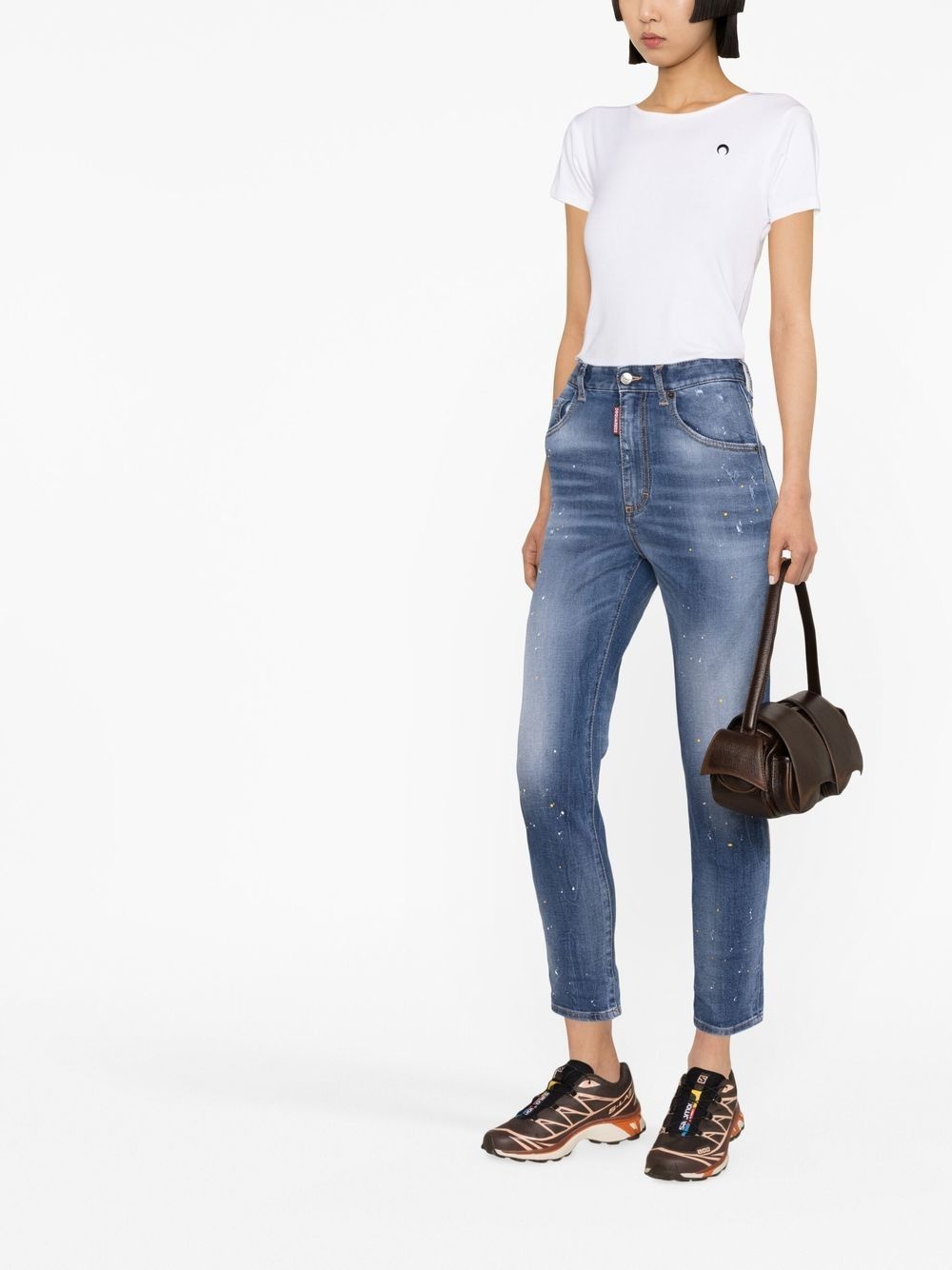 paint-splatter skinny cropped jeans - 2