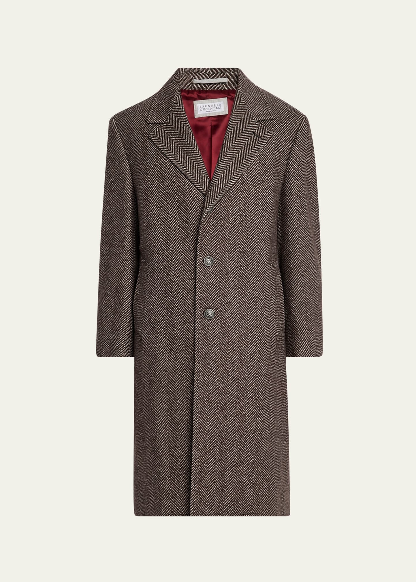 Men's Chevron Raglan-Sleeve Overcoat - 1