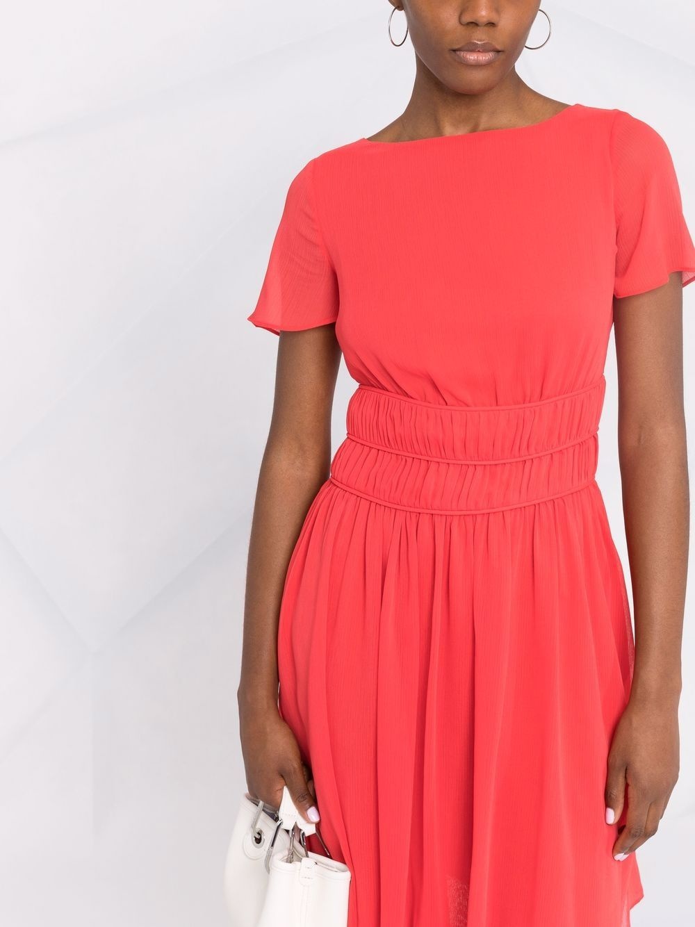 ribbed-waist A-line dress - 5