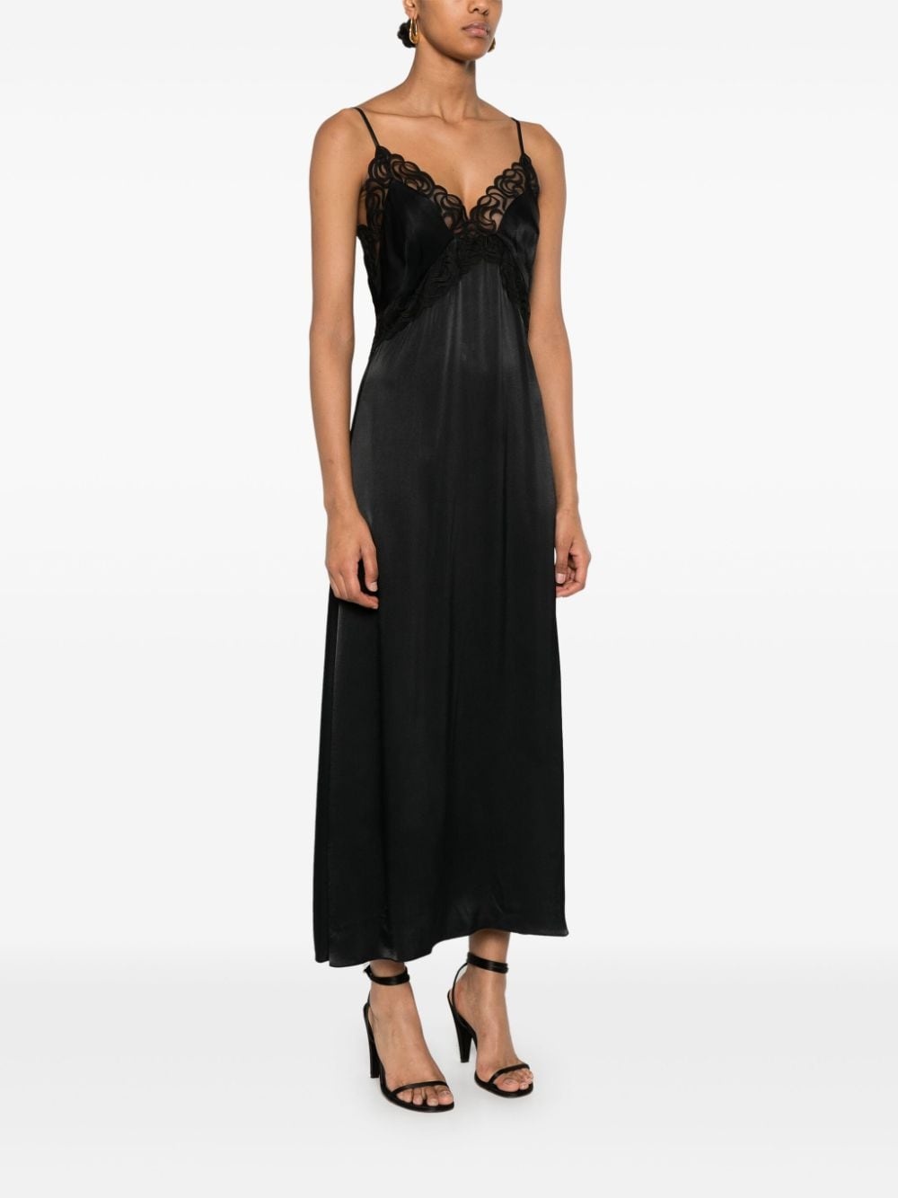 embroidered-edge midi dress - 3