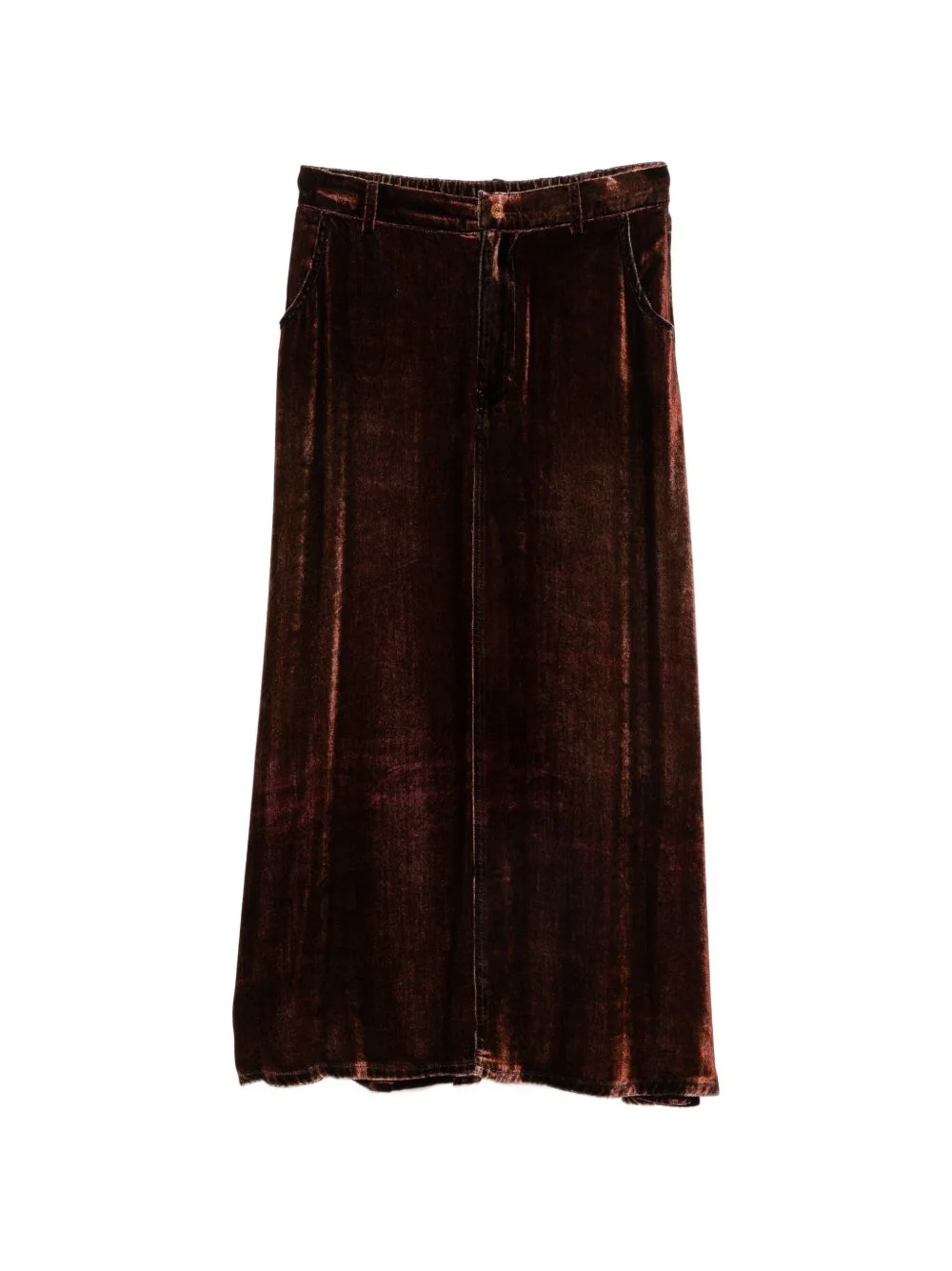 velvet-effect maxi skirt - 1