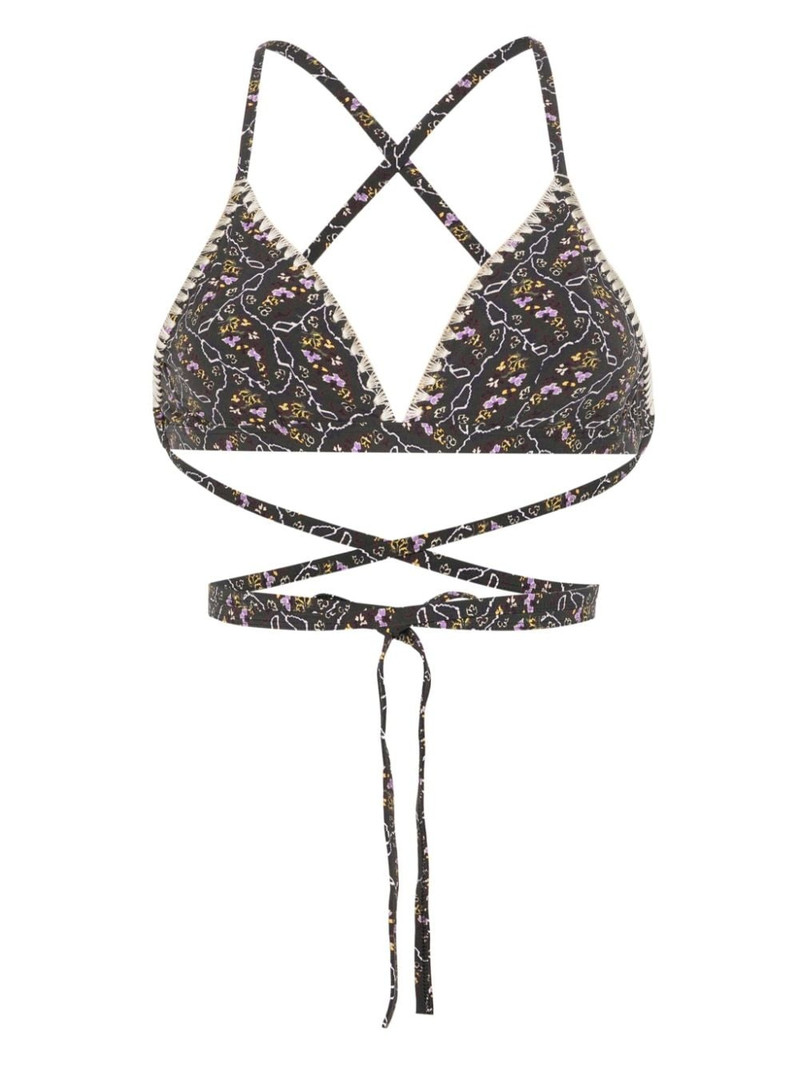 Solange floral-print bikini top 1