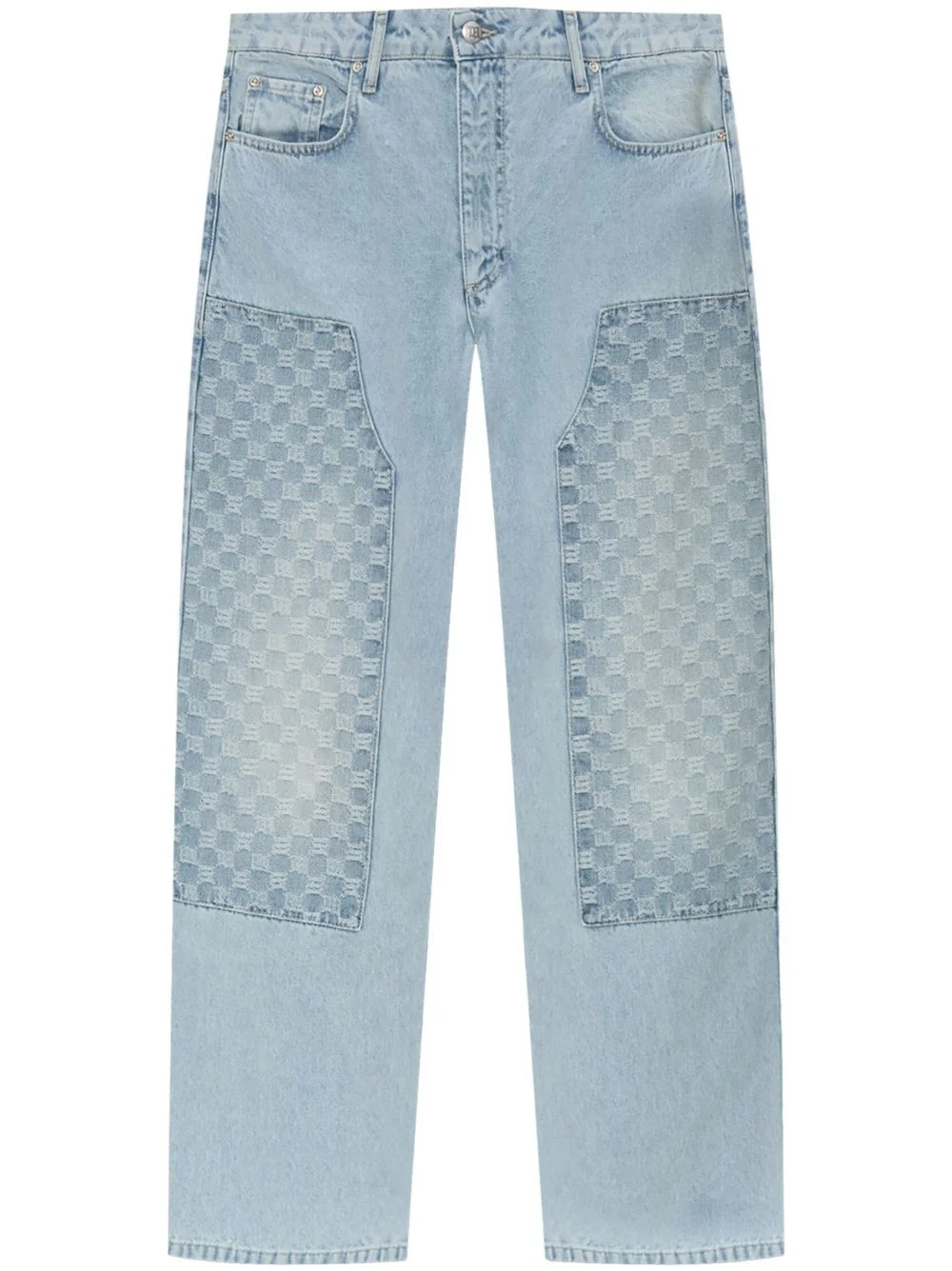 monogram-pattern jeans - 1
