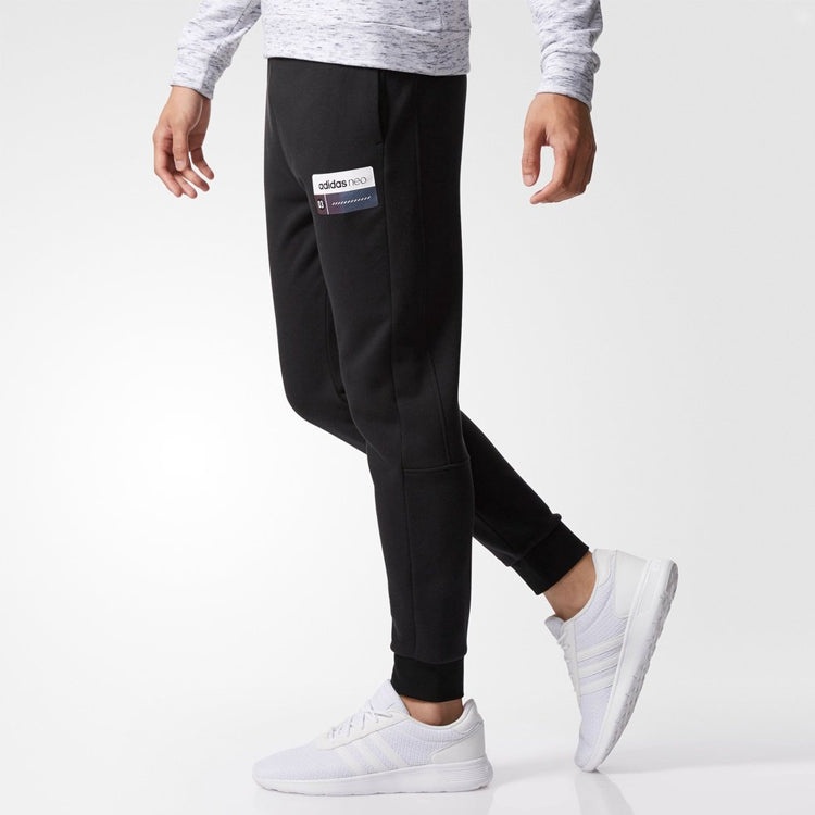 adidas neo Drawstring Elastic Knit Pants Black CD1629 - 4