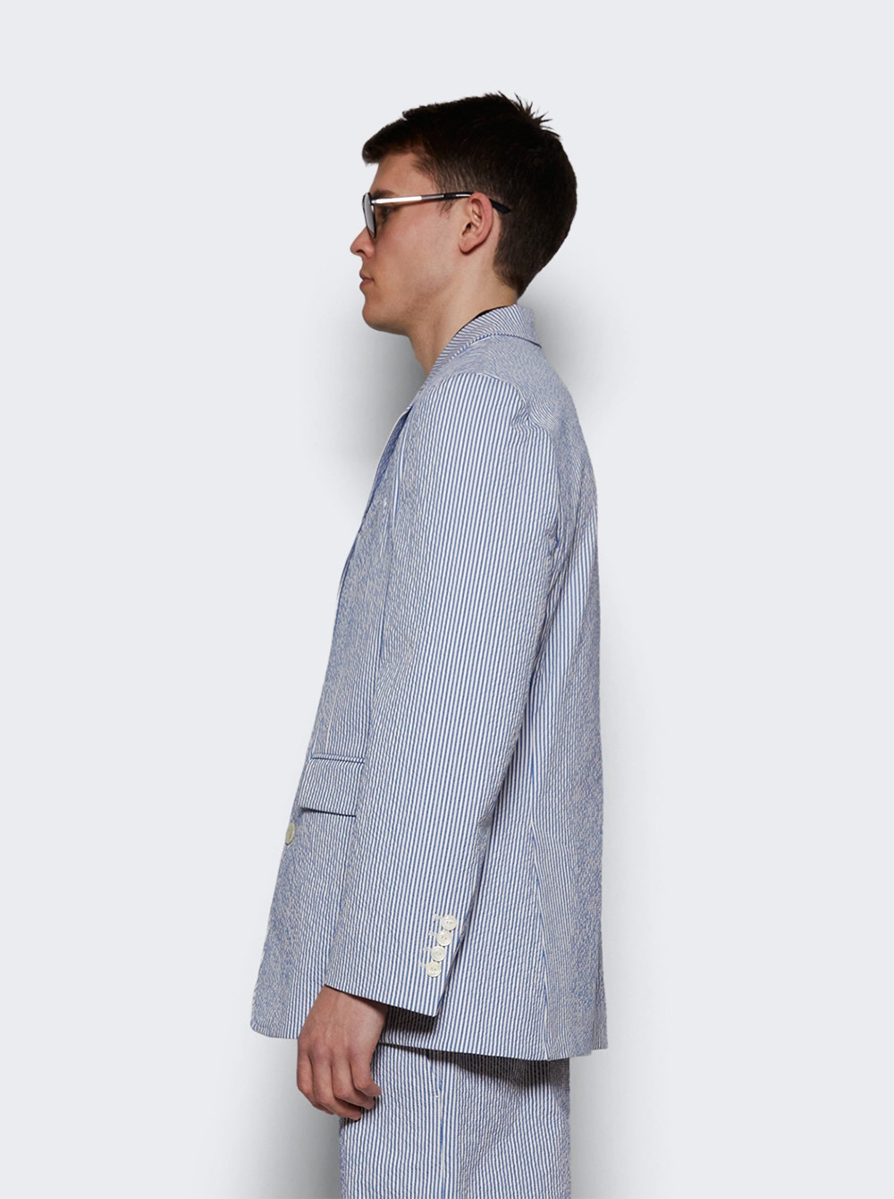 Club Stripe Sb Suit Jacket Blue And White - 4