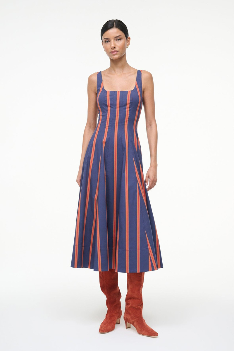 STAUD STAUD WELLS DRESS RAILROAD STRIPE outlook