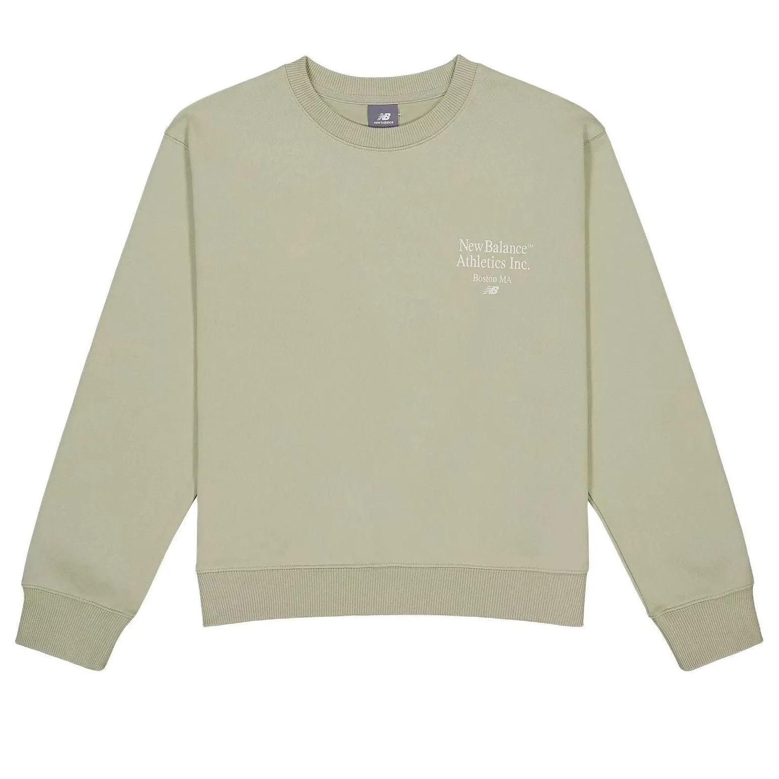 (WMNS) New Balance NBX Crew Neck Sweatshirt Asia Sizing 'Olive Green' AWT41300-OVN - 1