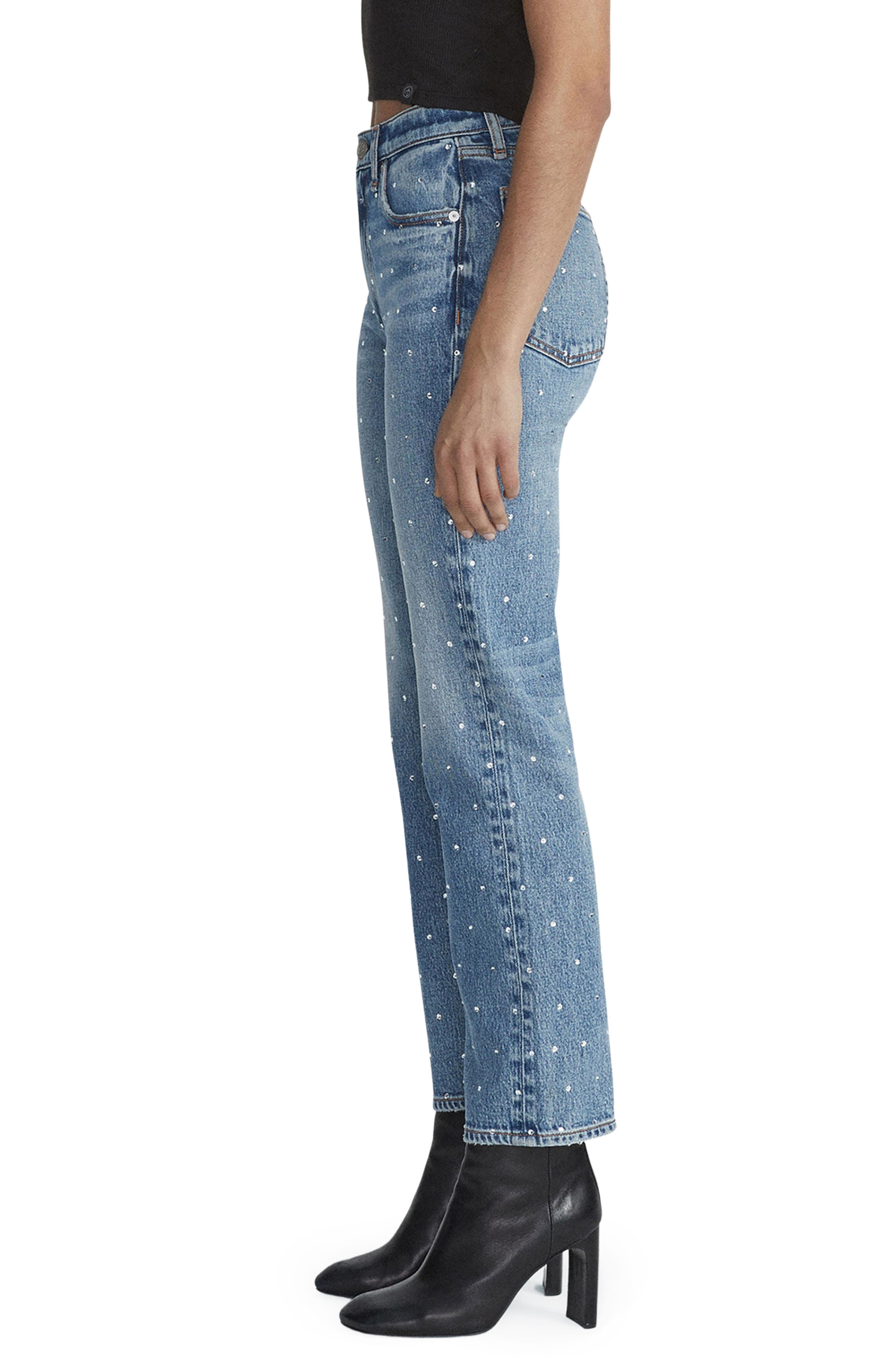 Harlow Rhinestone Straight Leg Jeans - 3