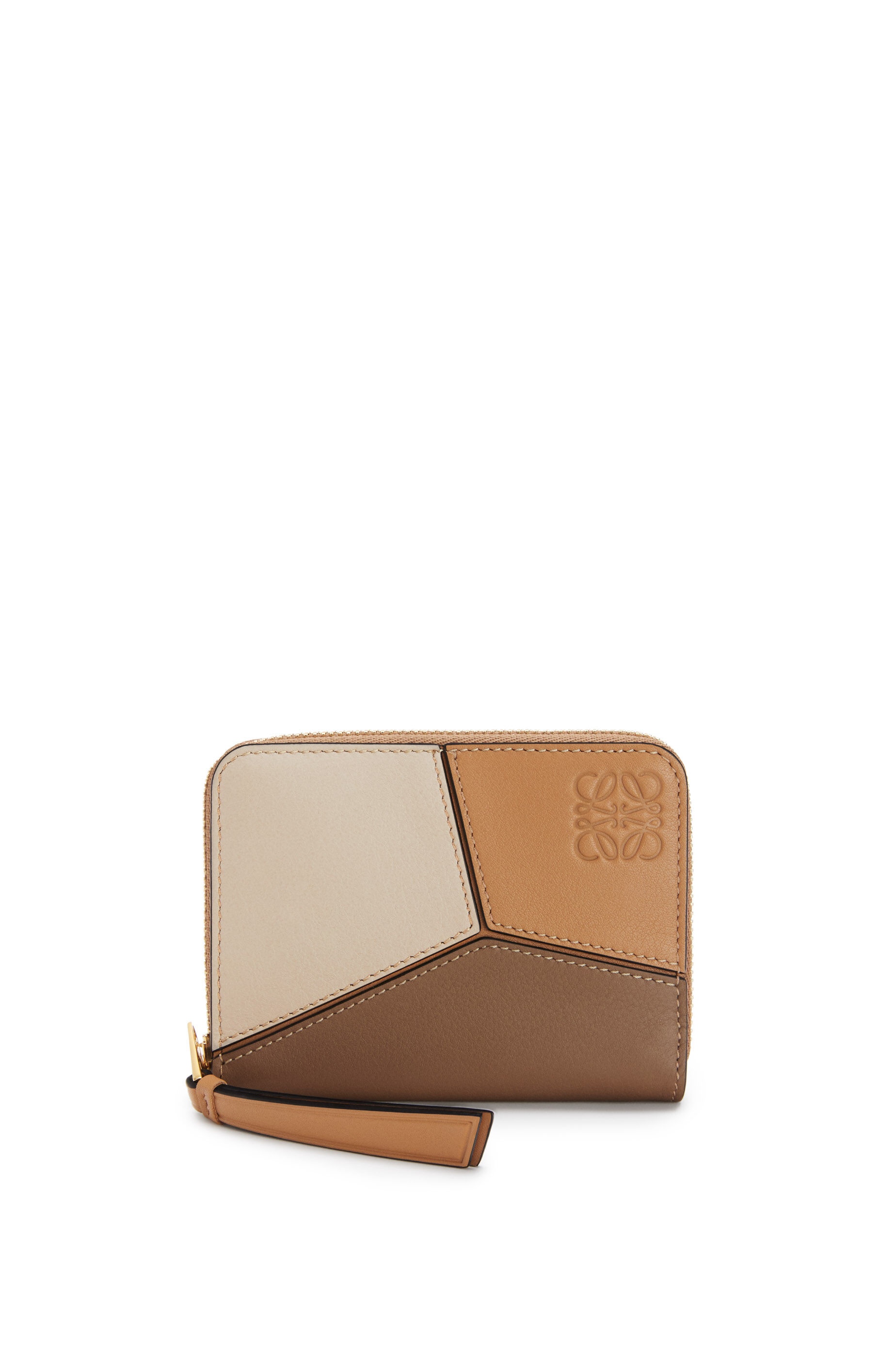 Puzzle 6 card zip wallet in classic calfskin - 1