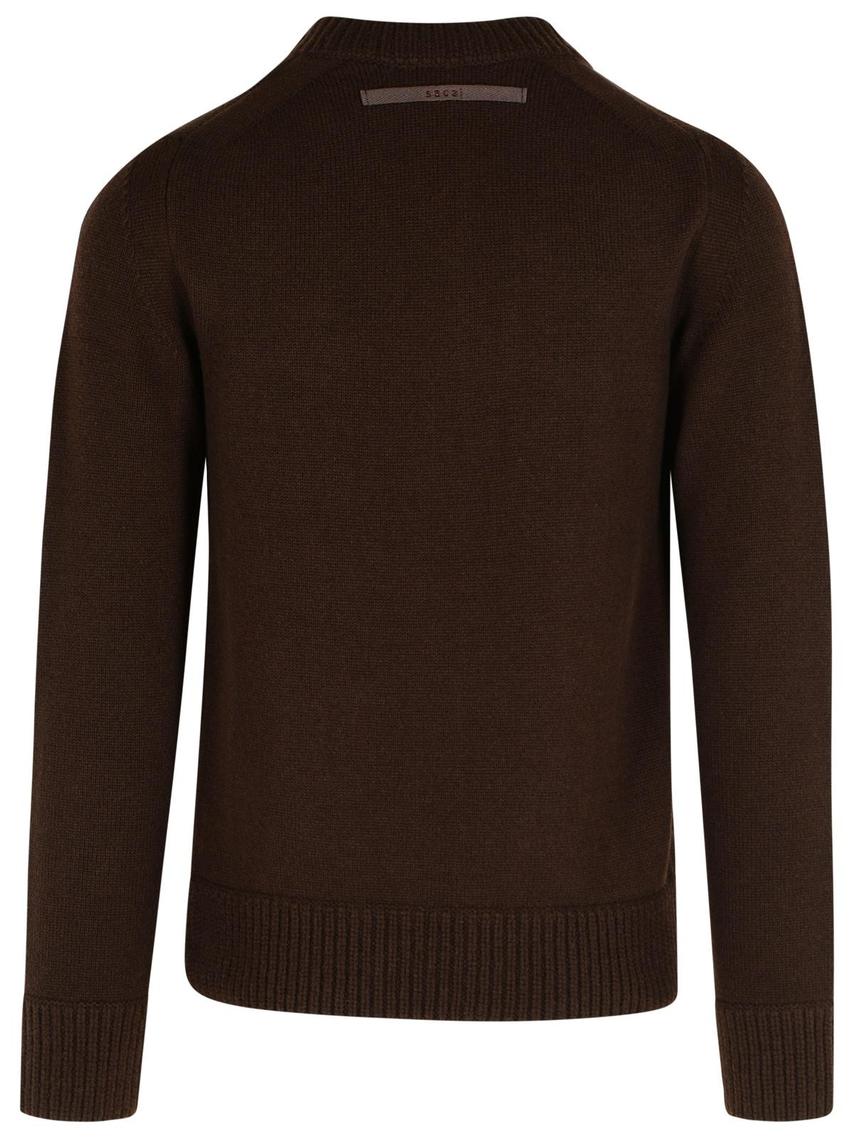 Sacai Brown Wool Sweater Men - 3