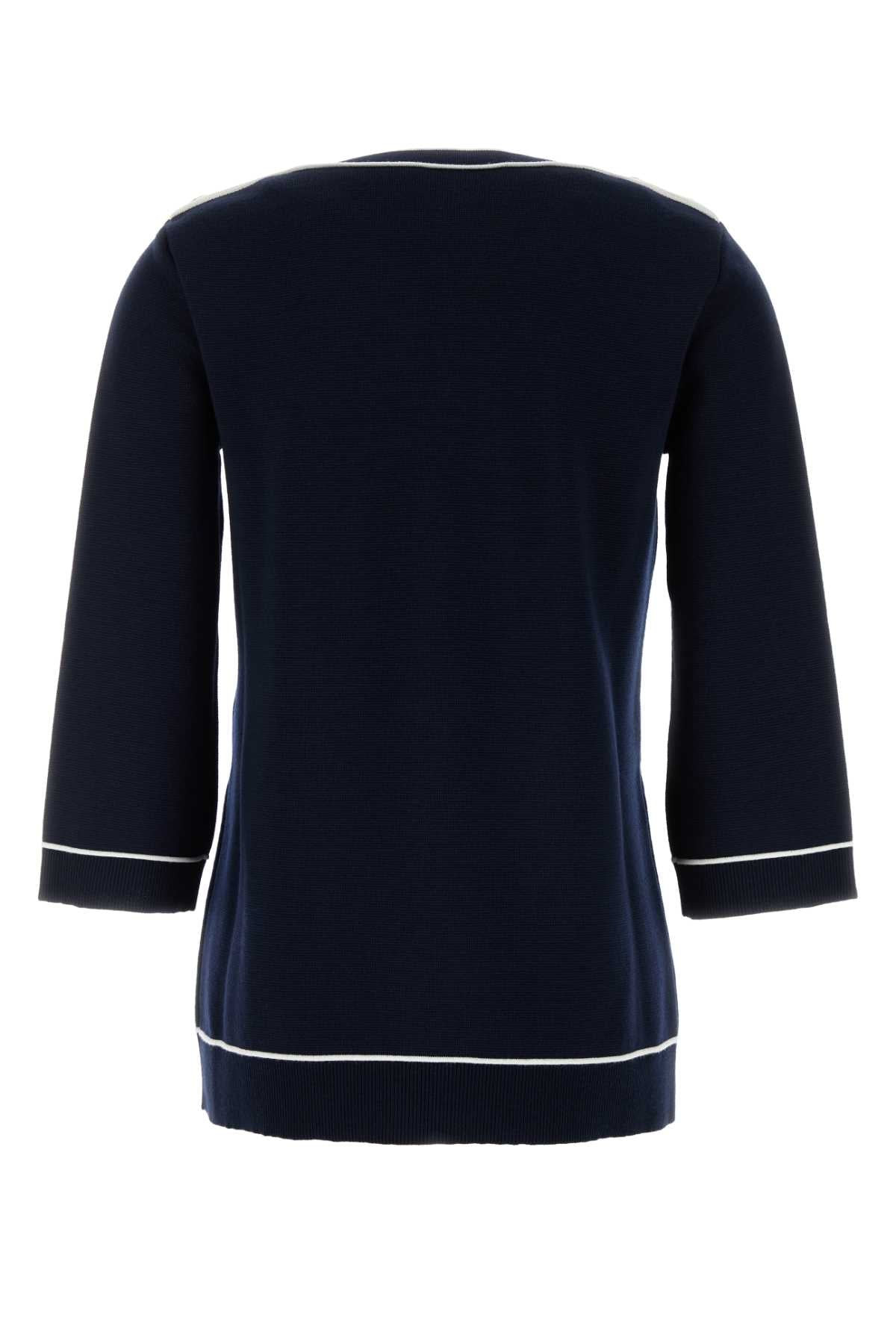 Gucci Women Navy Blue Wool Oversize Sweater - 2