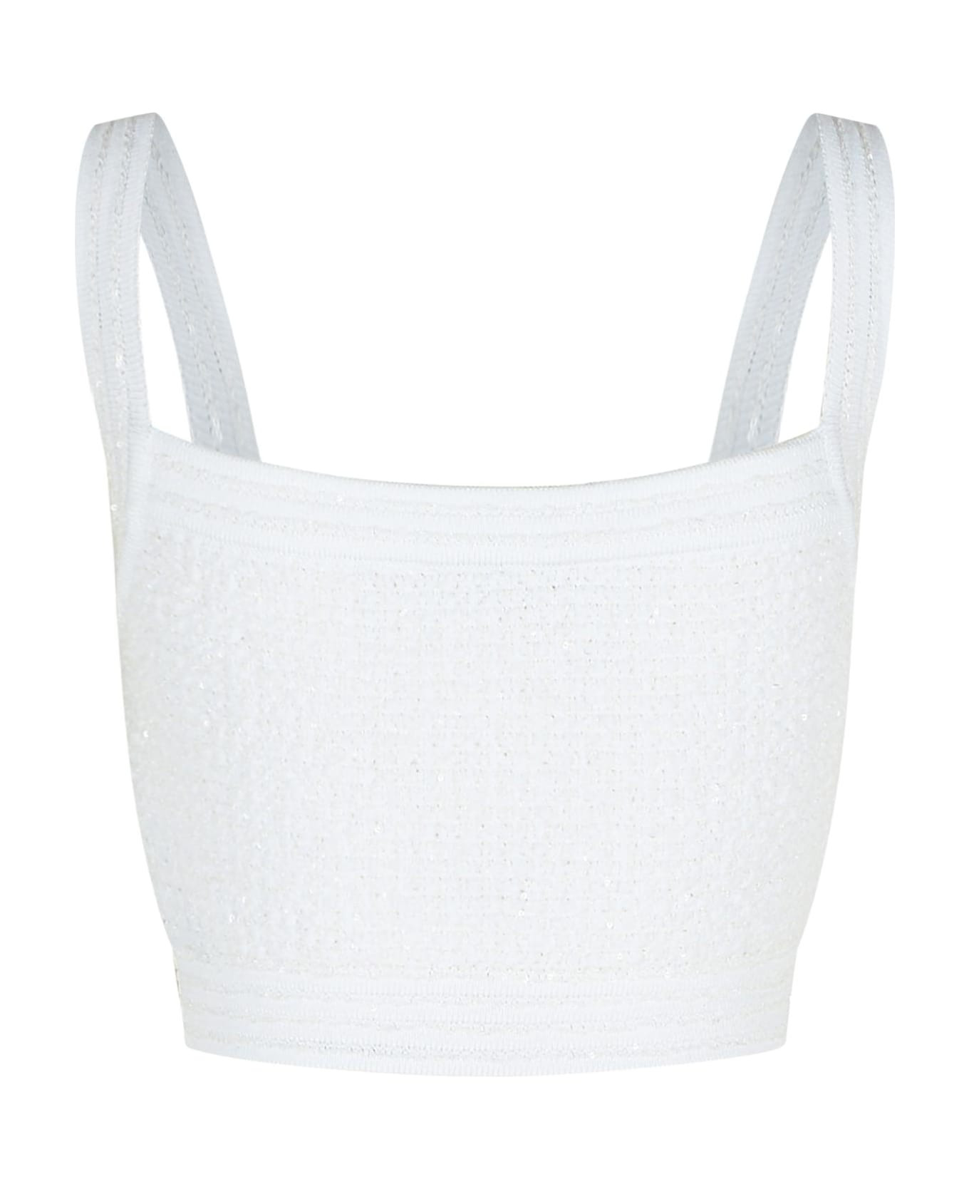 White Cotton Blend Top - 3