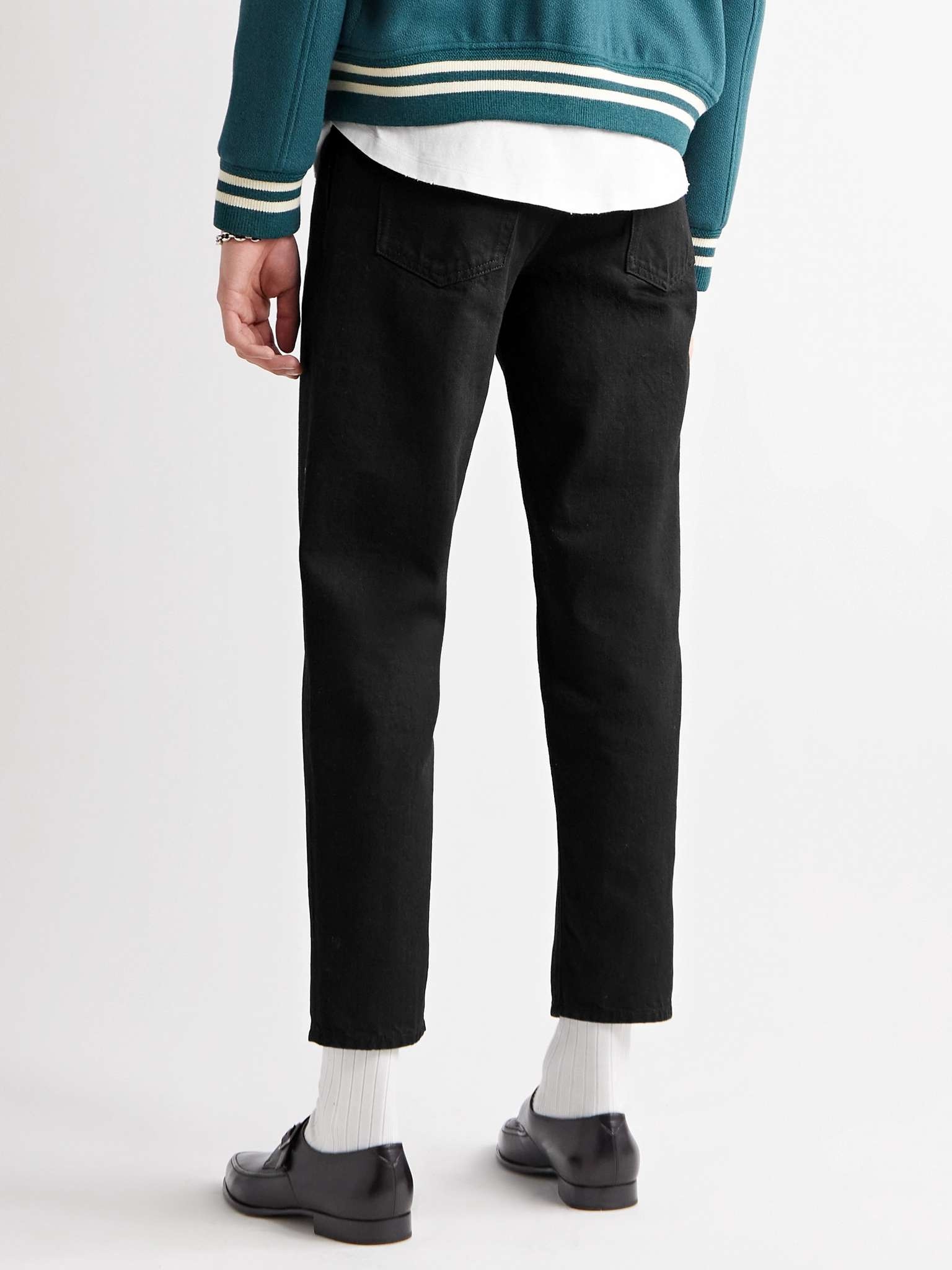 Tapered Cropped Denim Jeans - 4