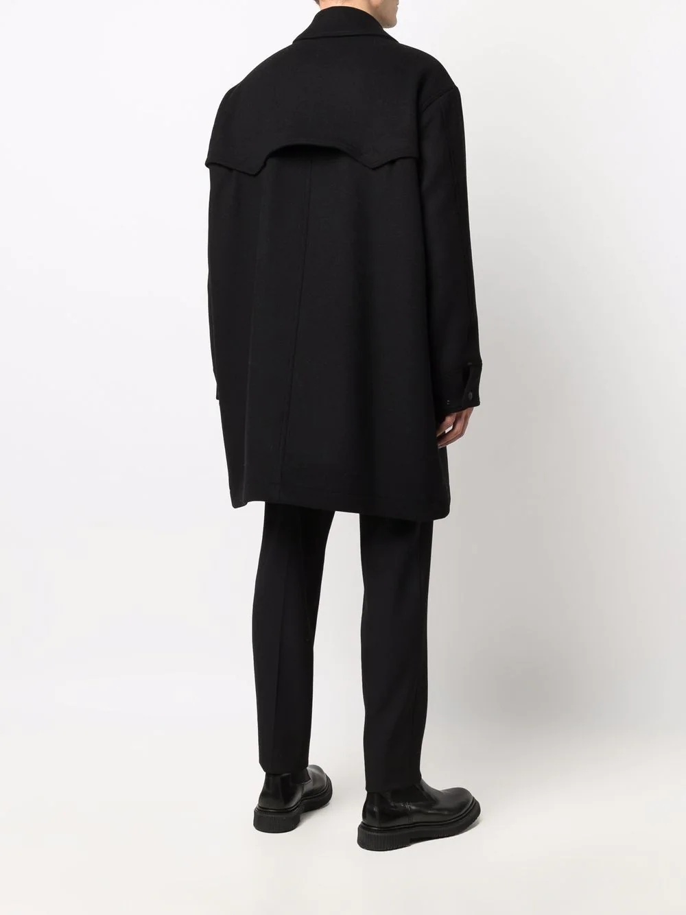 black snap-fastening coat - 4