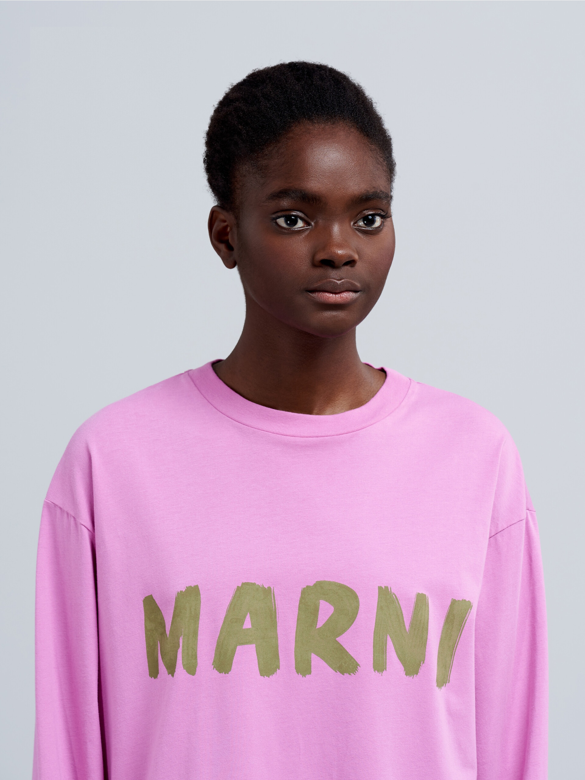 PINK LOGO PRINT BIO JERSEY T-SHIRT - 4