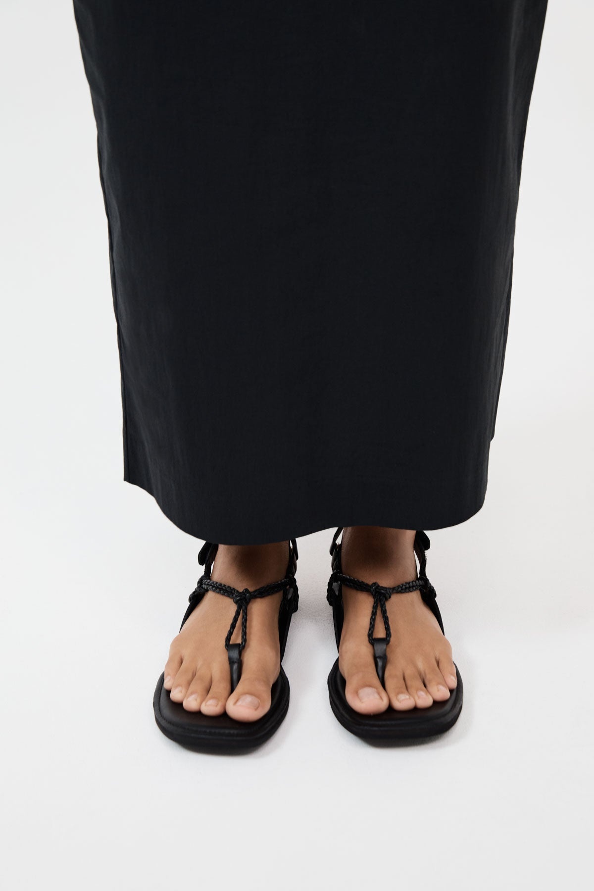 Woven Rope Sandal - Black - 2