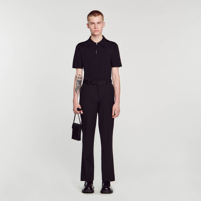 Sandro Knitted polo shirt with zip collar outlook