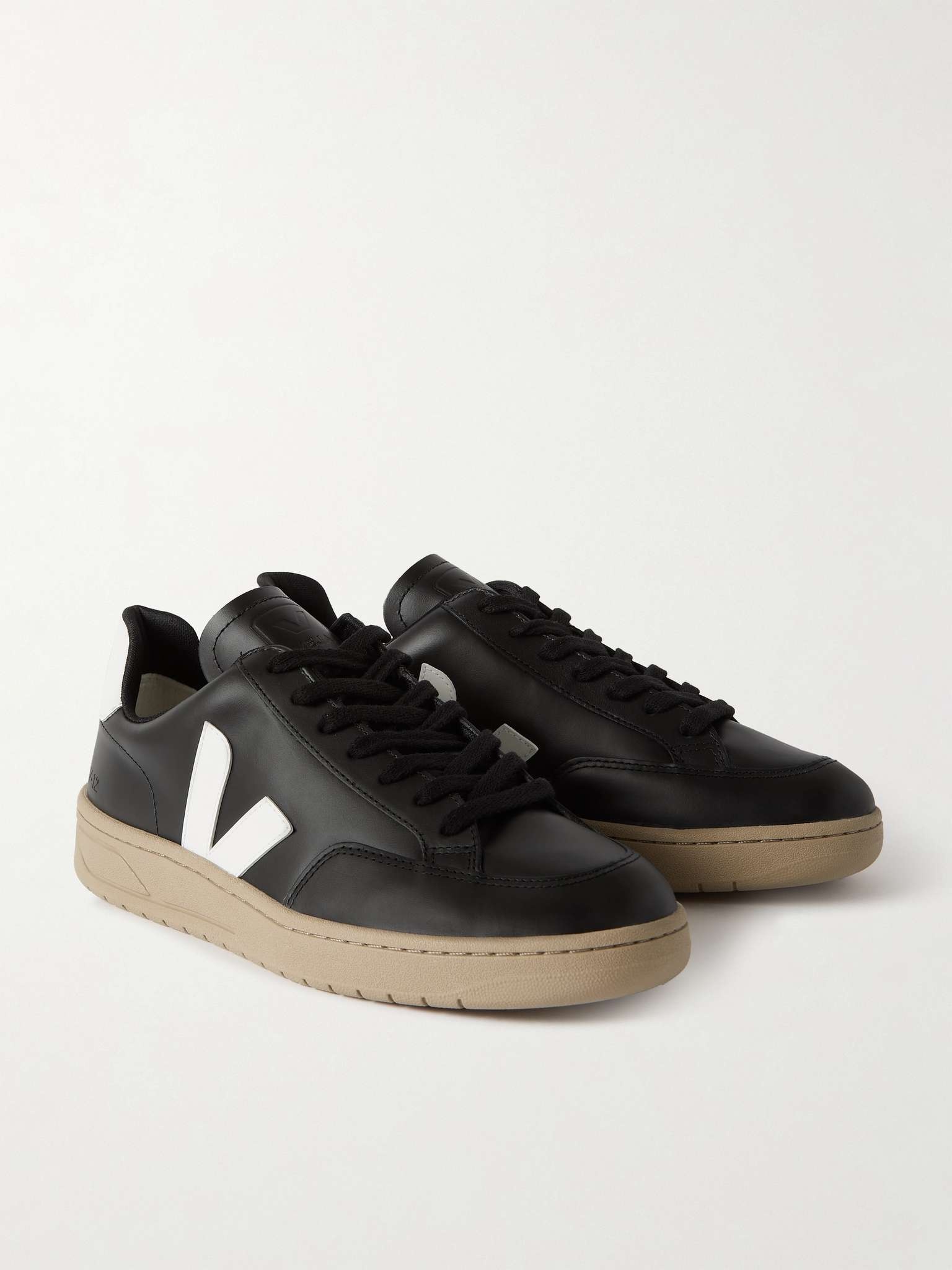 V-12 Rubber-Trimmed Leather Sneakers - 4
