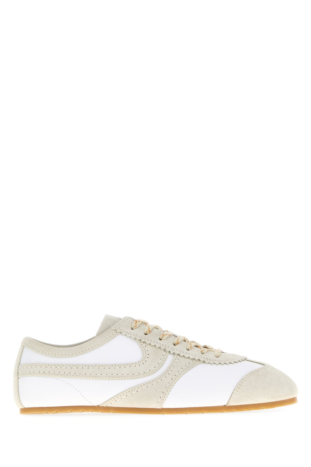 Two-tone leather and suede sneakers - 1