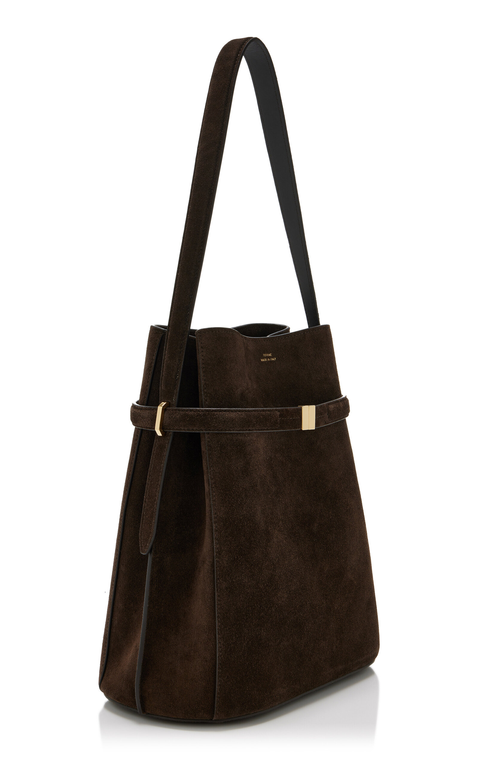 Belted Suede Bucket Bag brown - 3