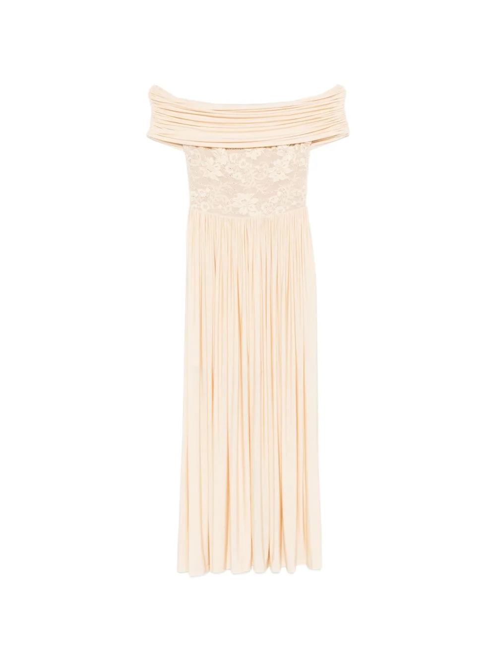 lace-detail pleated maxi dress - 1