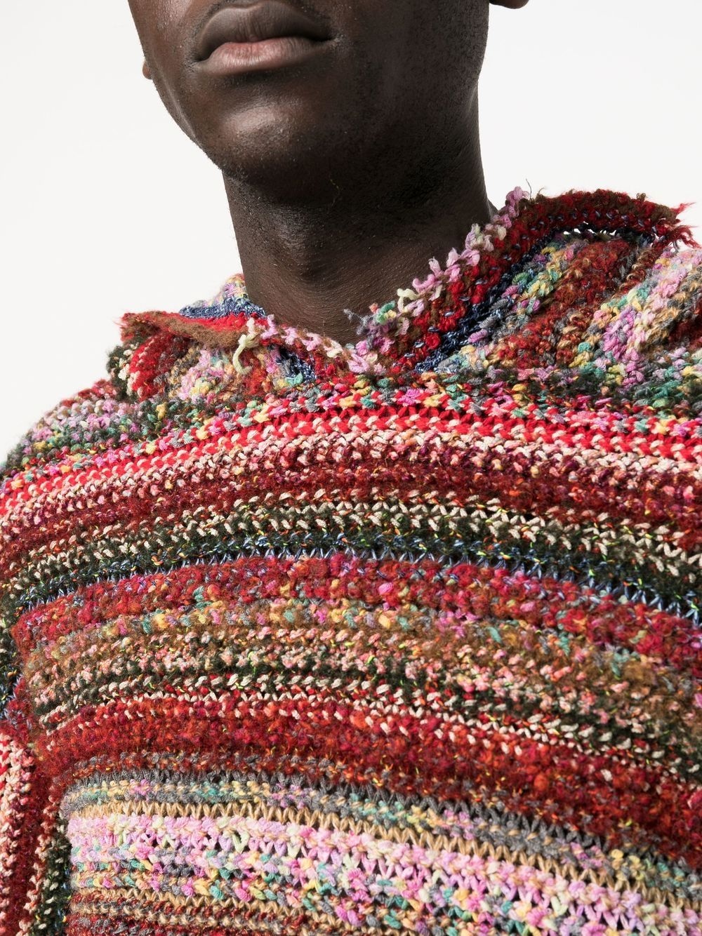 striped recycled wool hoodie - 5