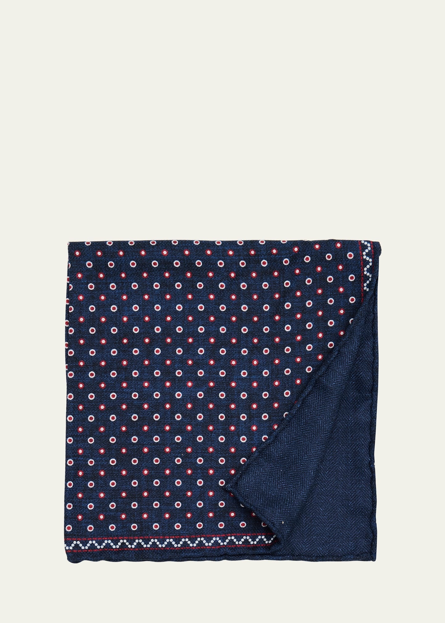 Men's Polka Dot-Print Silk Pocket Square - 1