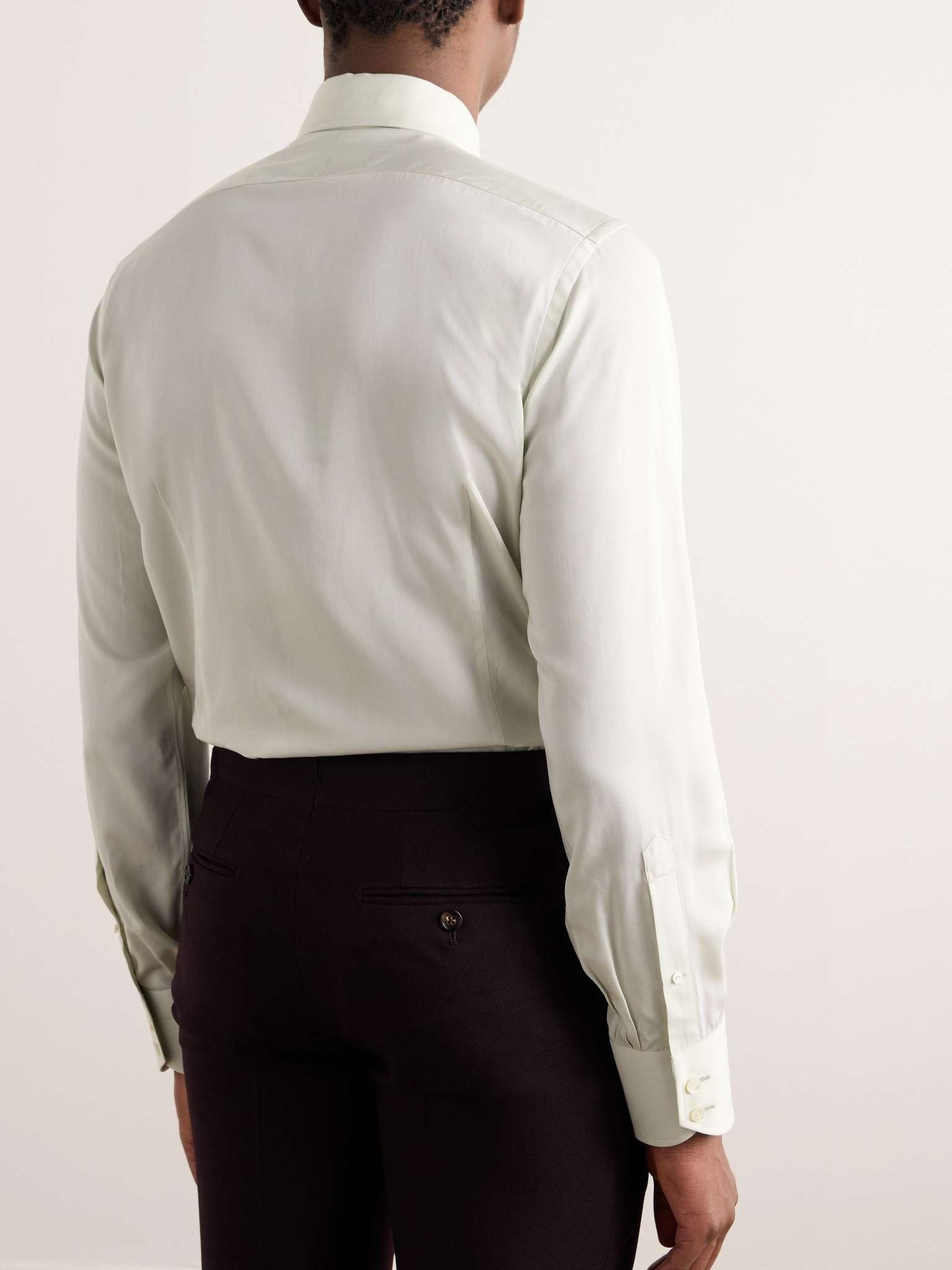 Cutaway-Collar Lyocell-Blend Poplin Shirt - 4