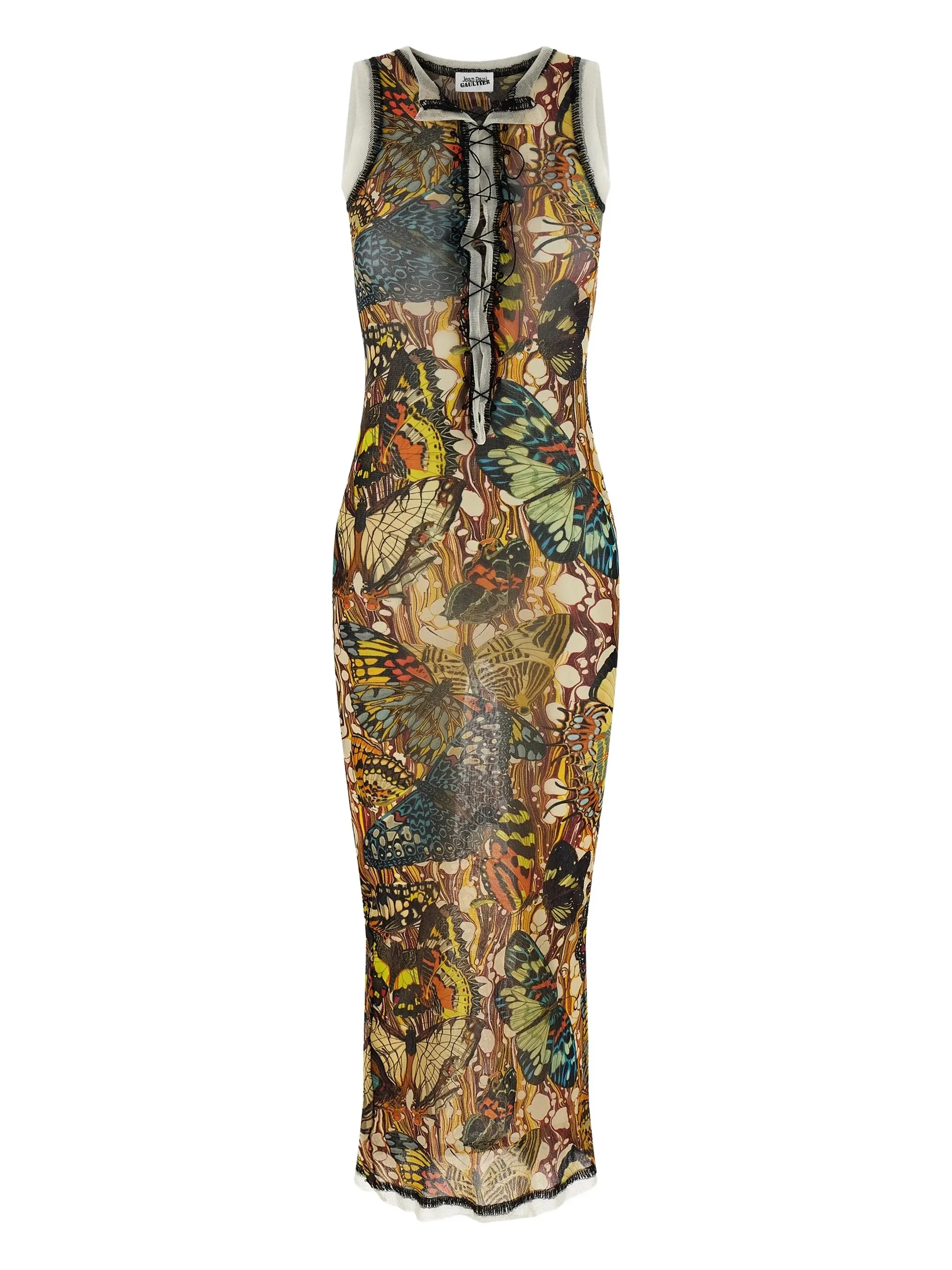 butterfly-print midi dress - 1