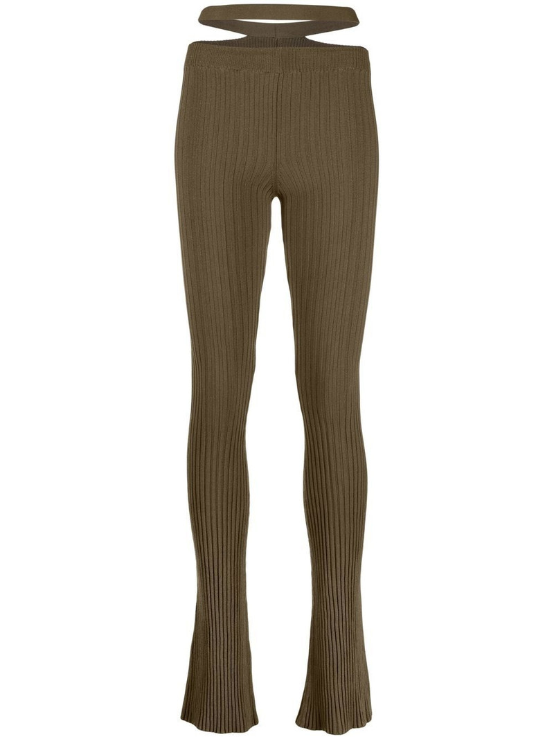 ribbed-knit skinny trousers 1