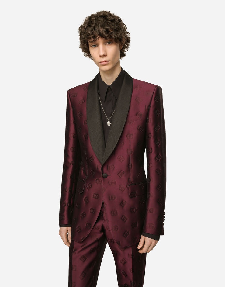 Single-breasted Sicilia-fit tuxedo suit with DG monogram - 4